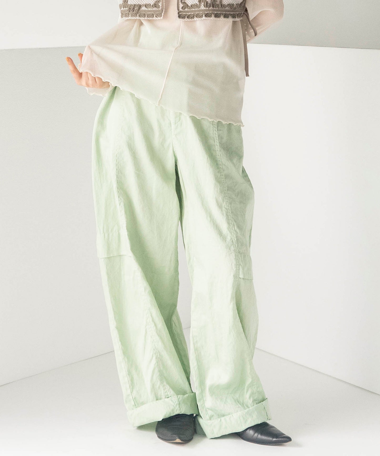 CRASH SATIN LOOSE WIDE PANTS