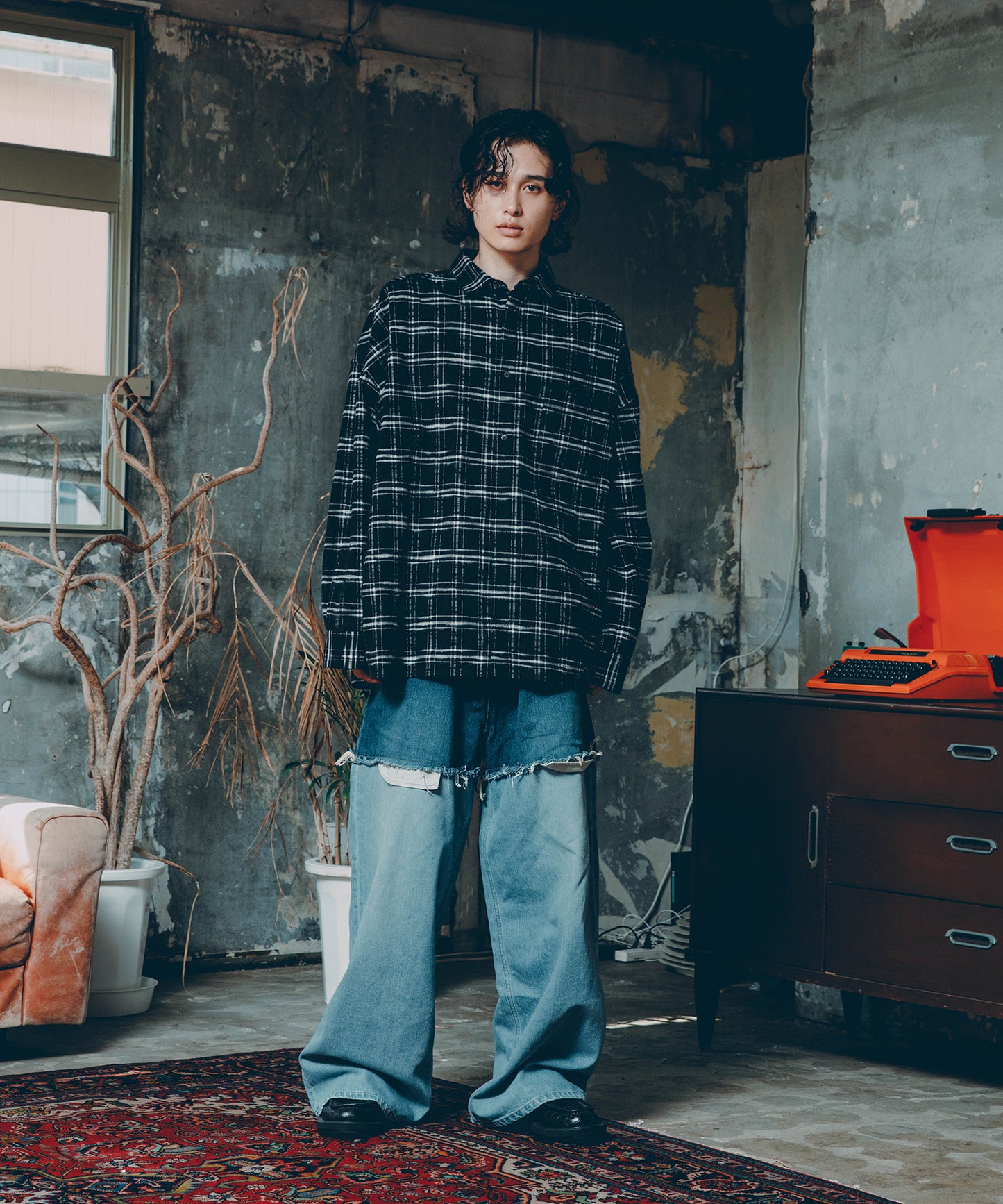 ワイドBOXシャツ-C