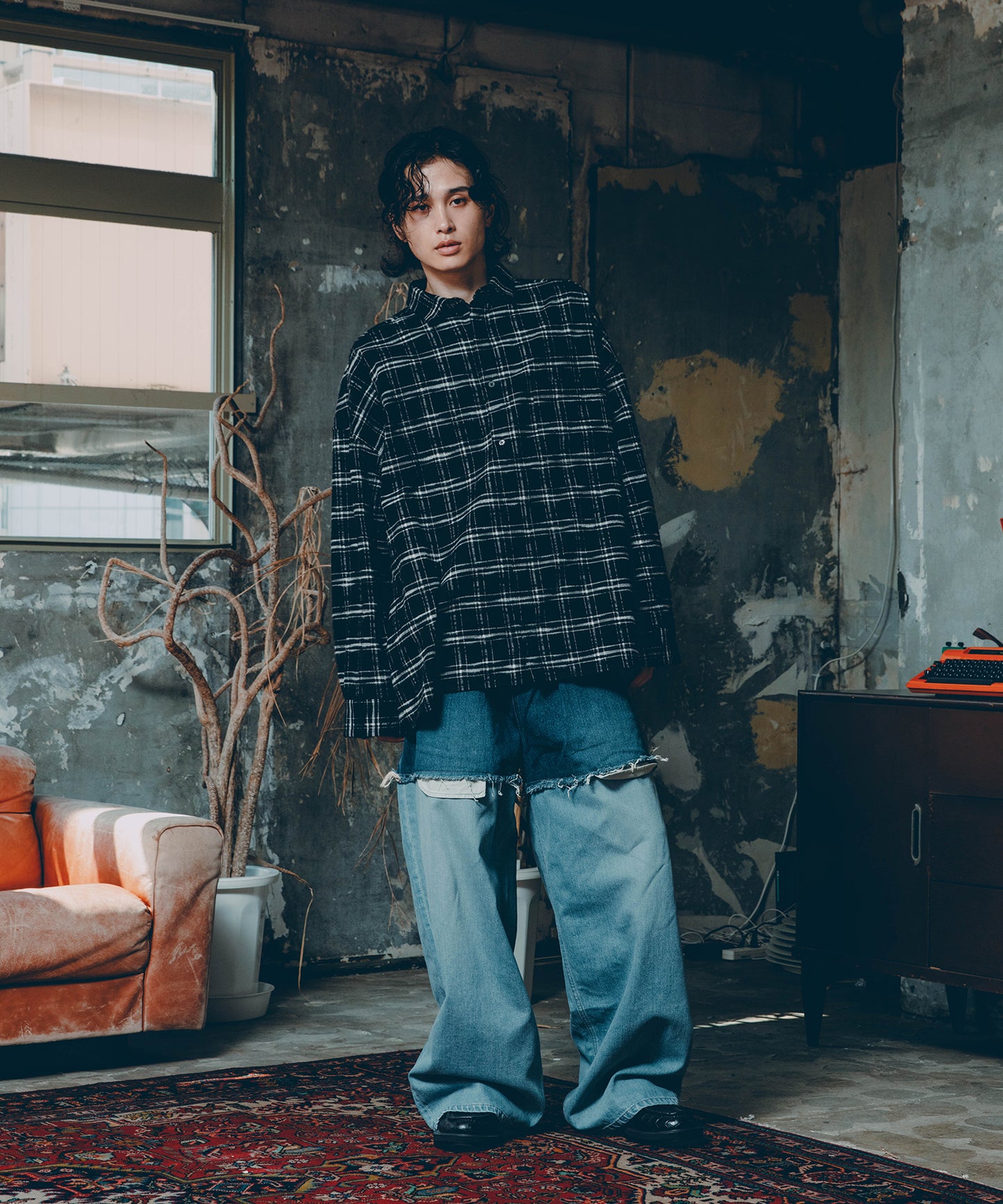ワイドBOXシャツ-C