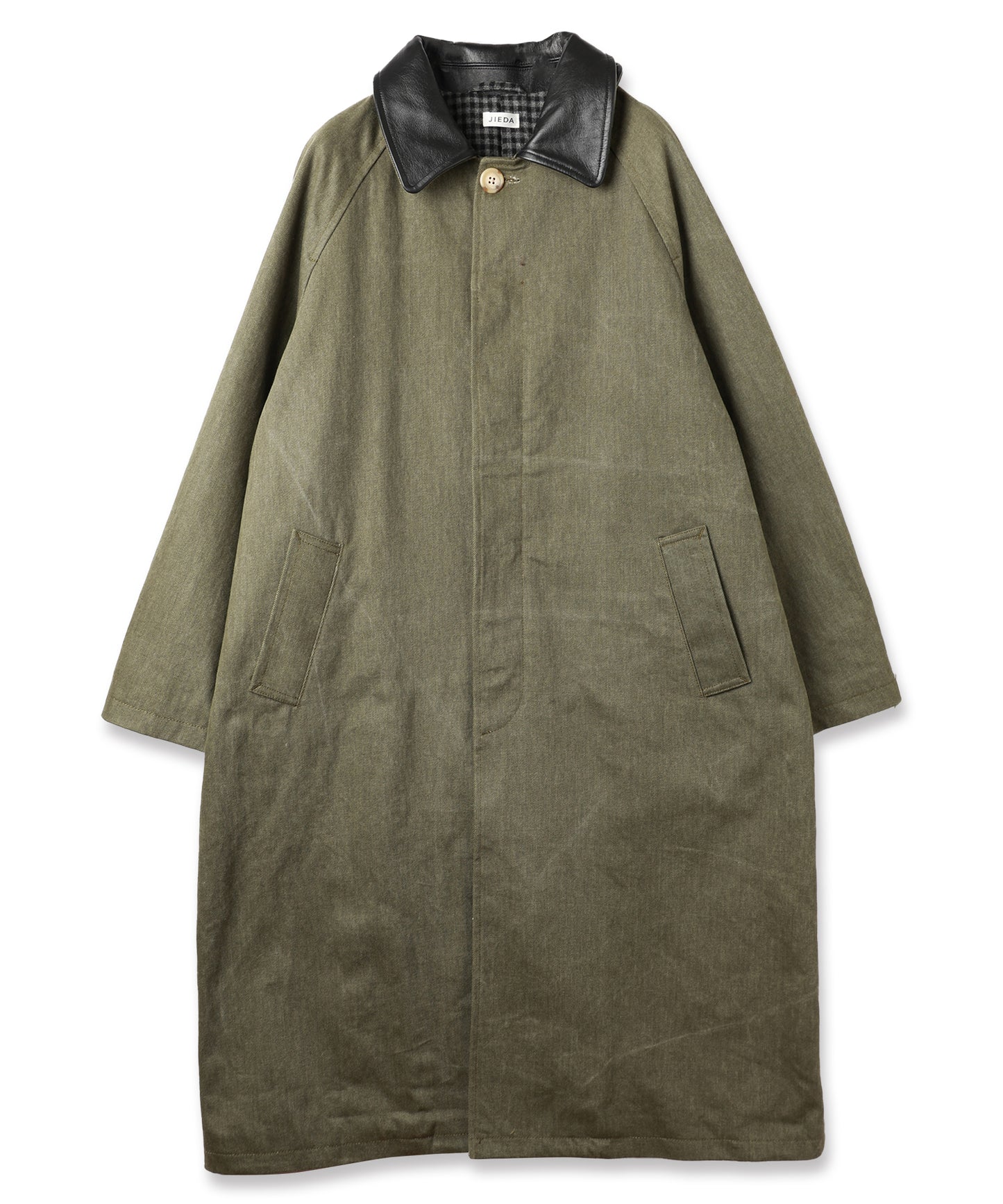 LEATHER COLLAR FADE OVER COAT