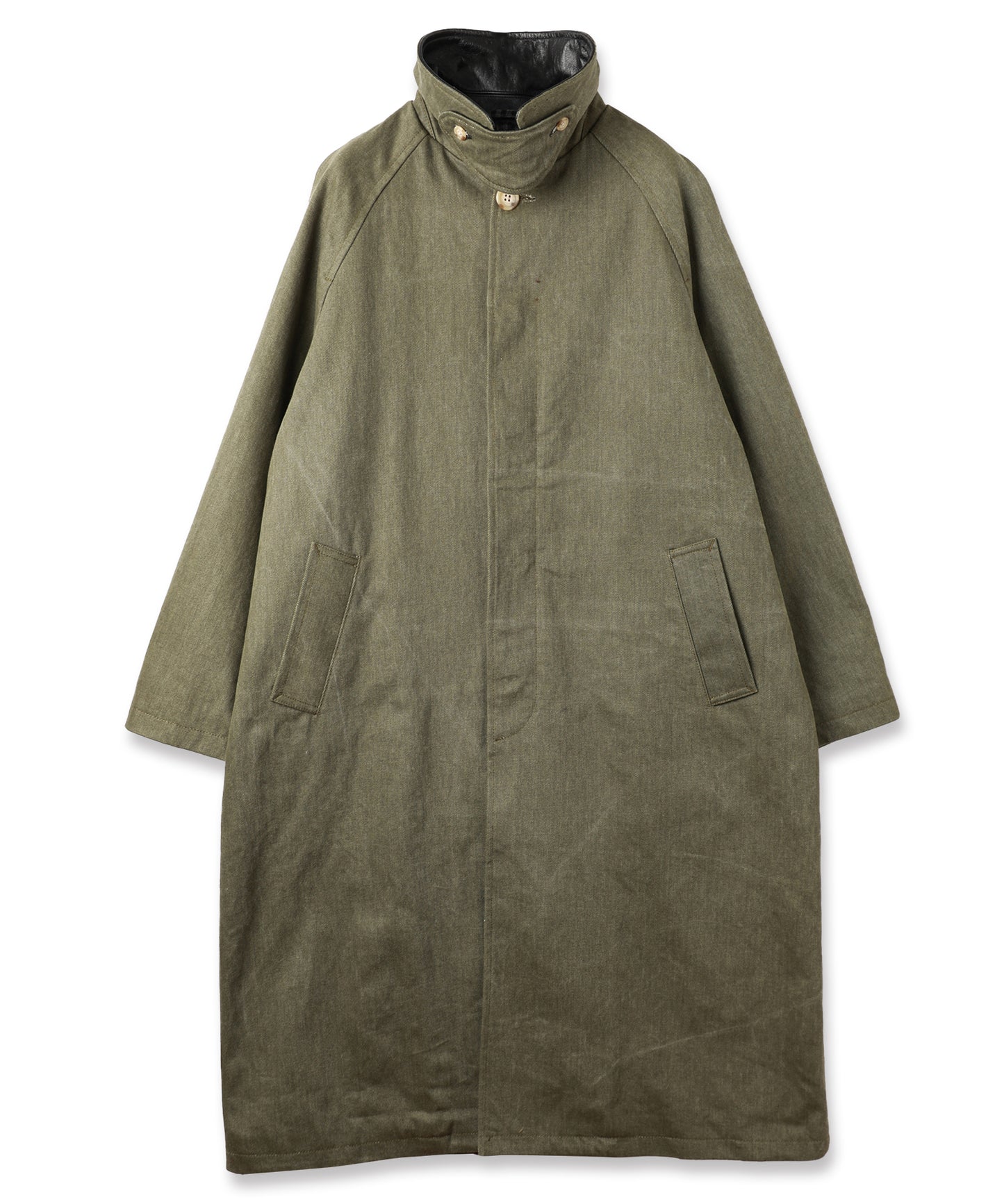 LEATHER COLLAR FADE OVER COAT