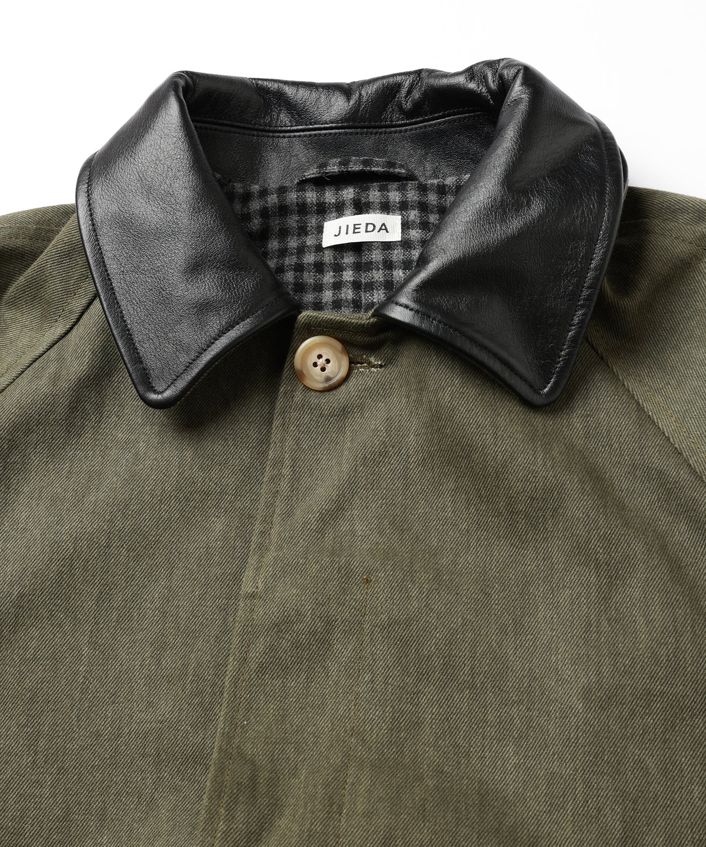 LEATHER COLLAR FADE OVER COAT