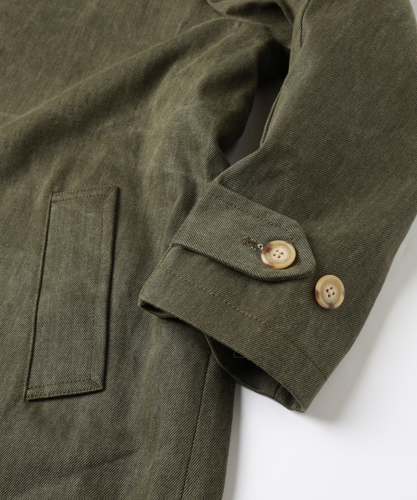 LEATHER COLLAR FADE OVER COAT