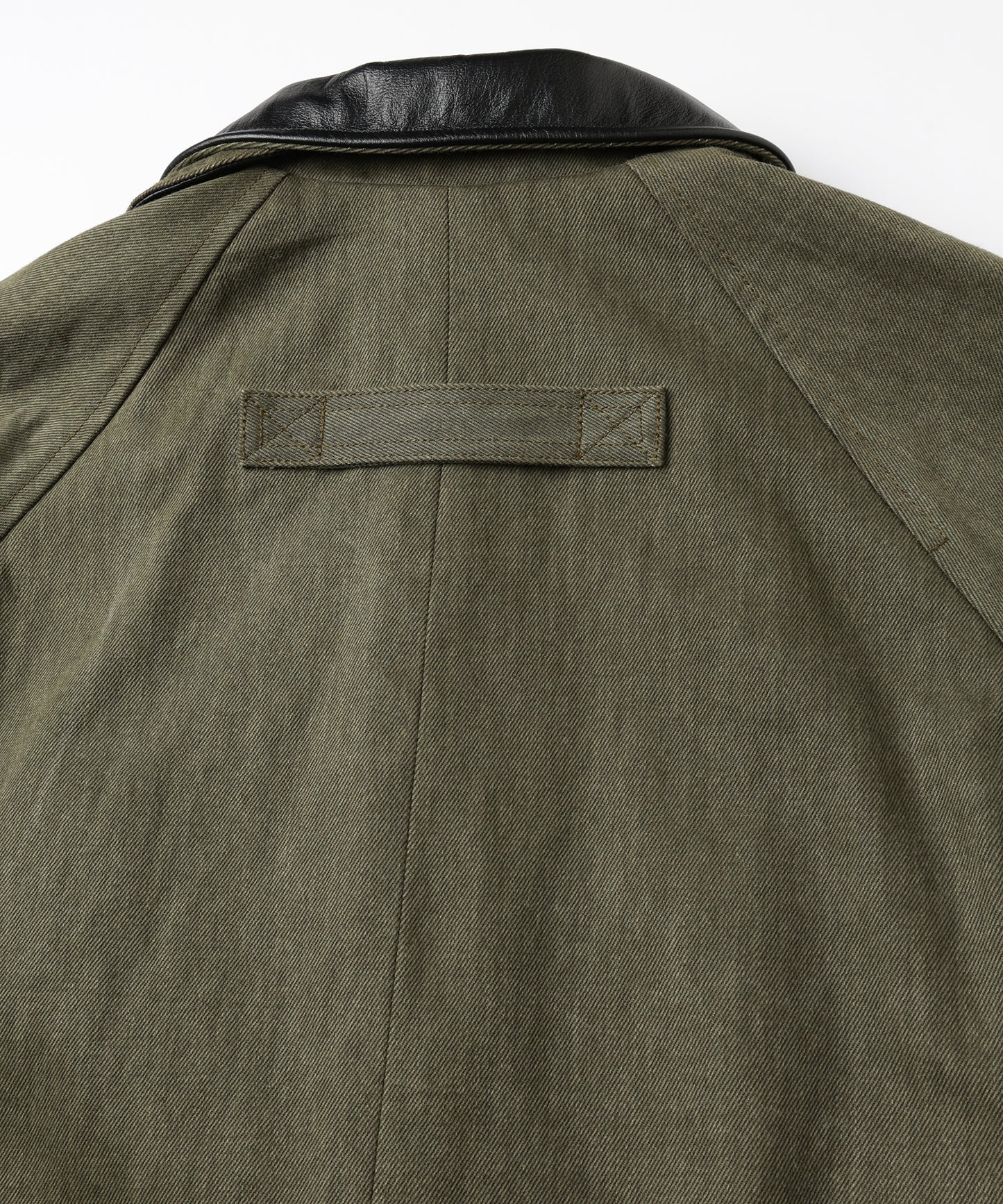 LEATHER COLLAR FADE OVER COAT