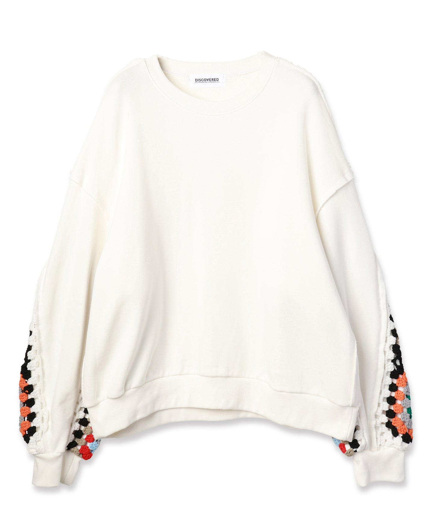 CROCHET SLEEVE SWEAT