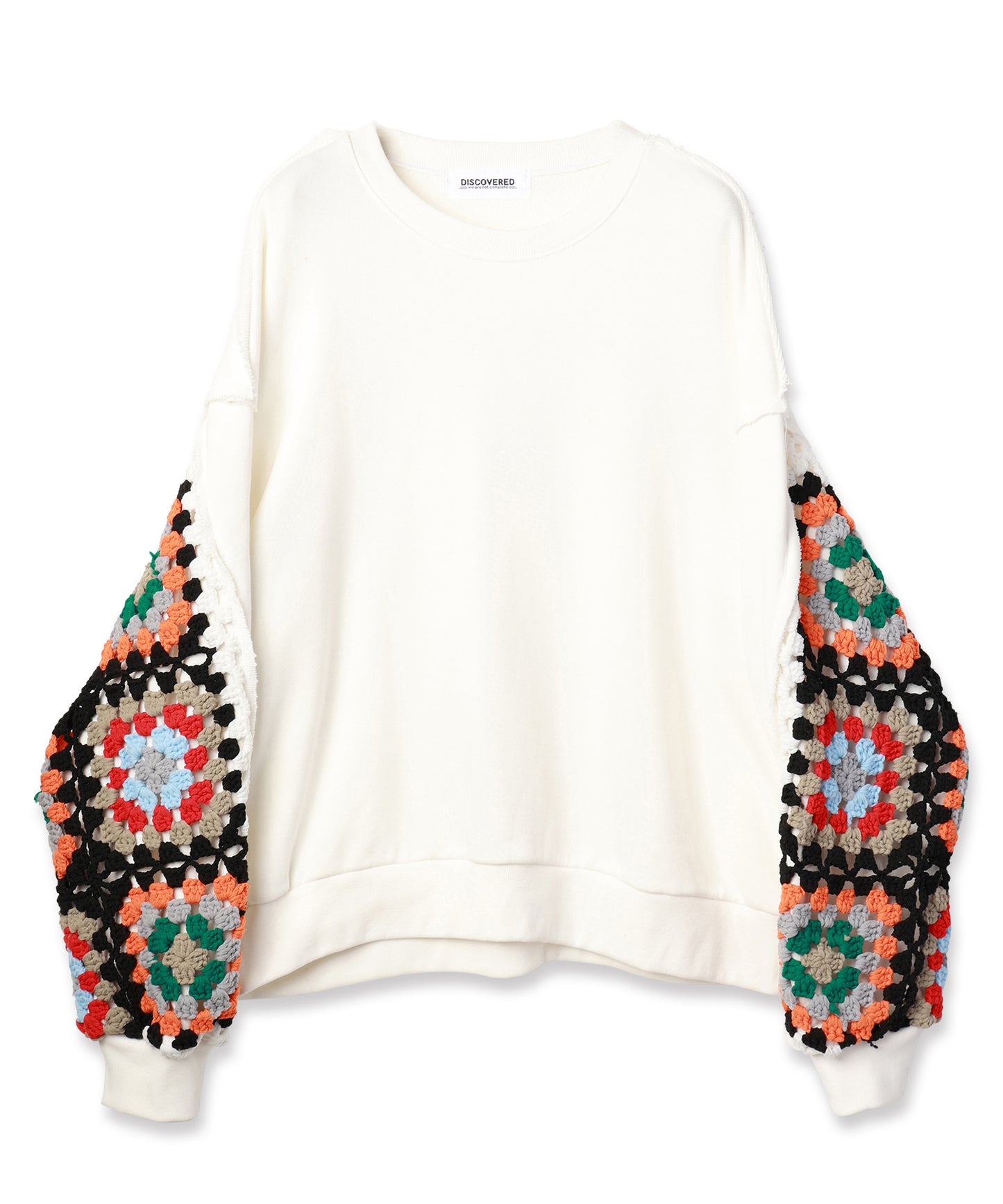 CROCHET SLEEVE SWEAT