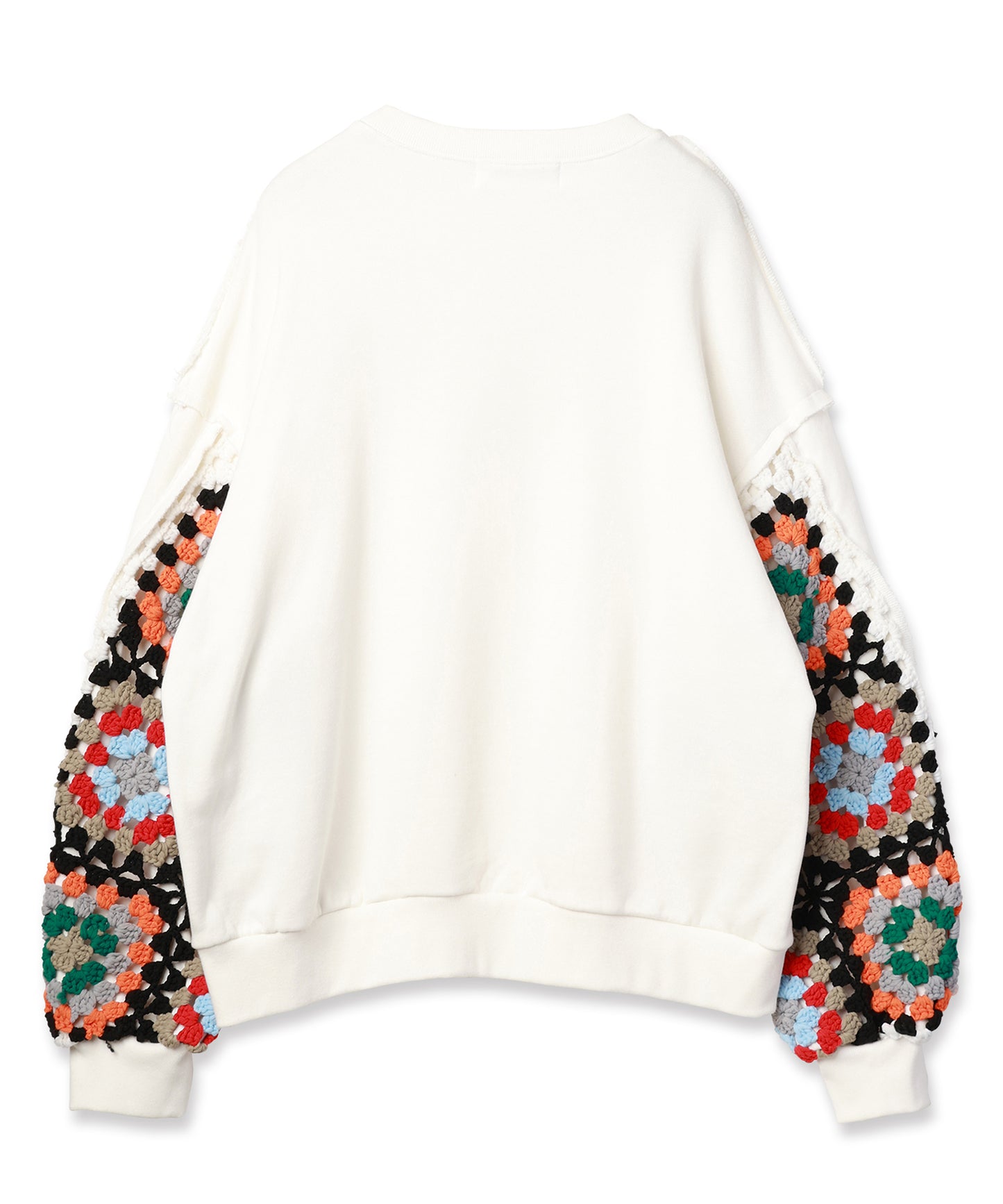 CROCHET SLEEVE SWEAT