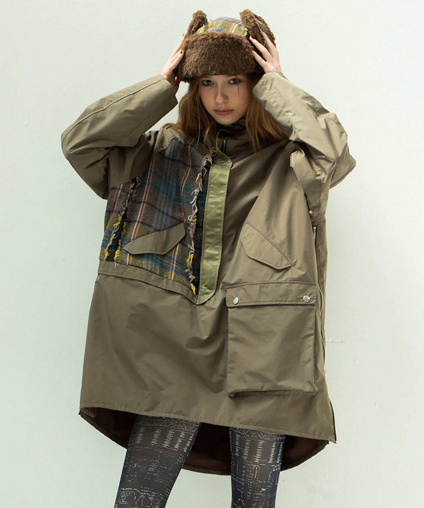 WOOL MIX PULLOVER COAT