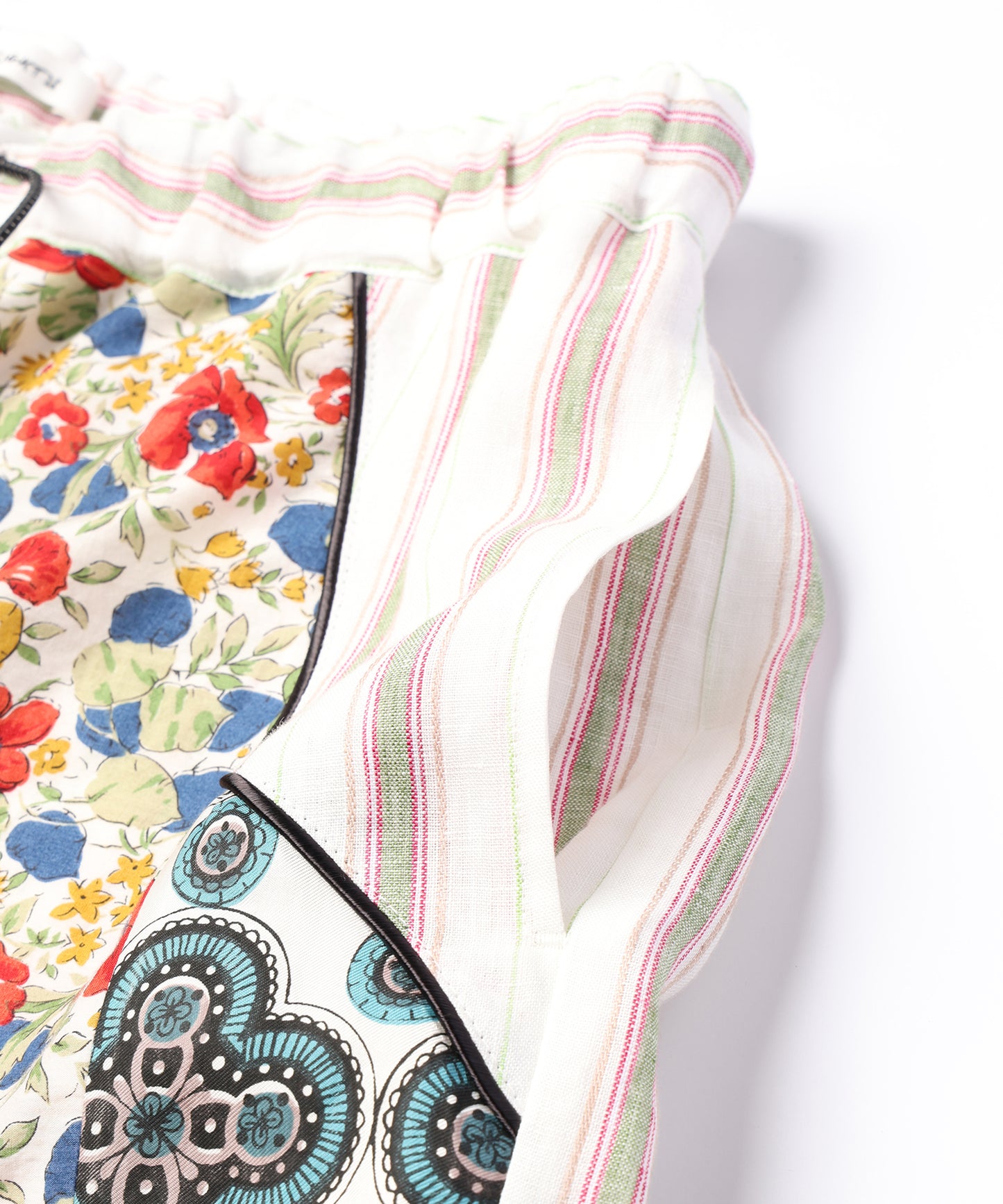 ANLIO × YEAH RIGHT!! Patchwork Wide Easy Pants (Stripe)
