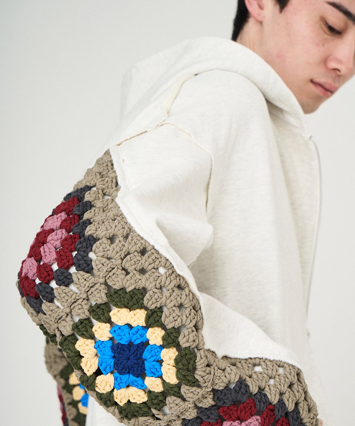 CROCHET SLEEVE SWEAT PARKA – ANLIO（アンリオ）