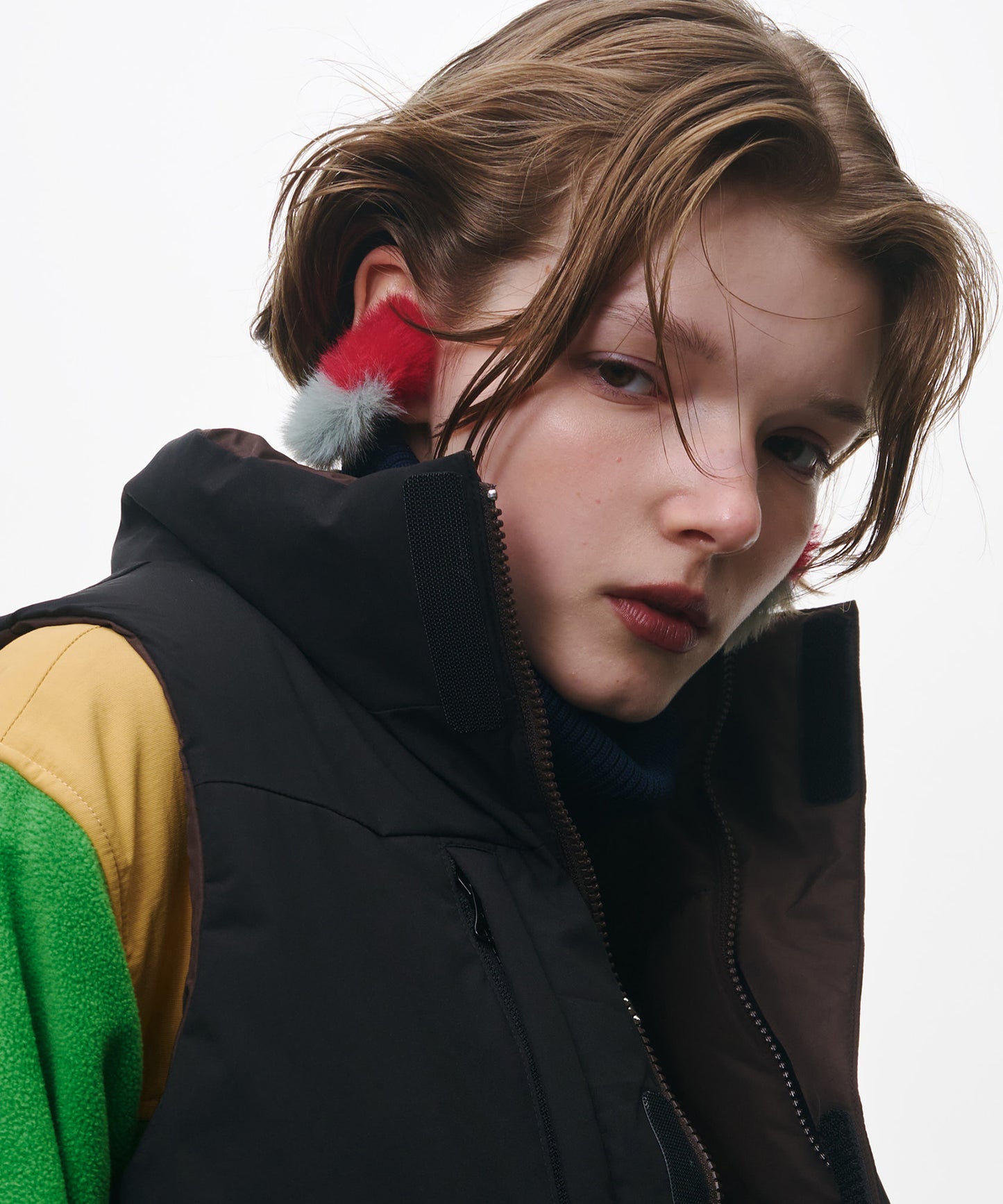 BICOLOR FUR EAR CUFF 【納期9月下旬】
