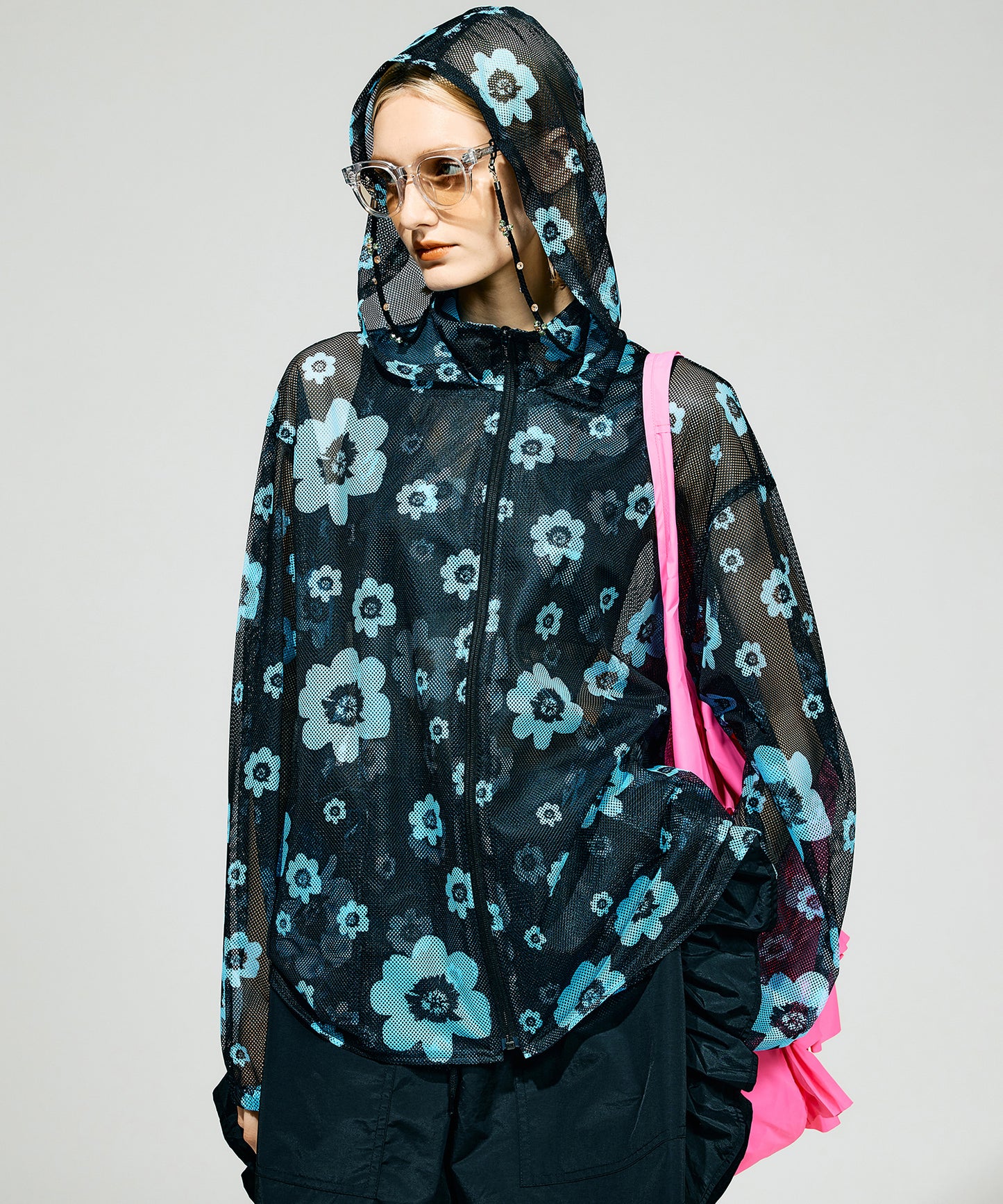 PRINT MESH ZIPUP PARKA