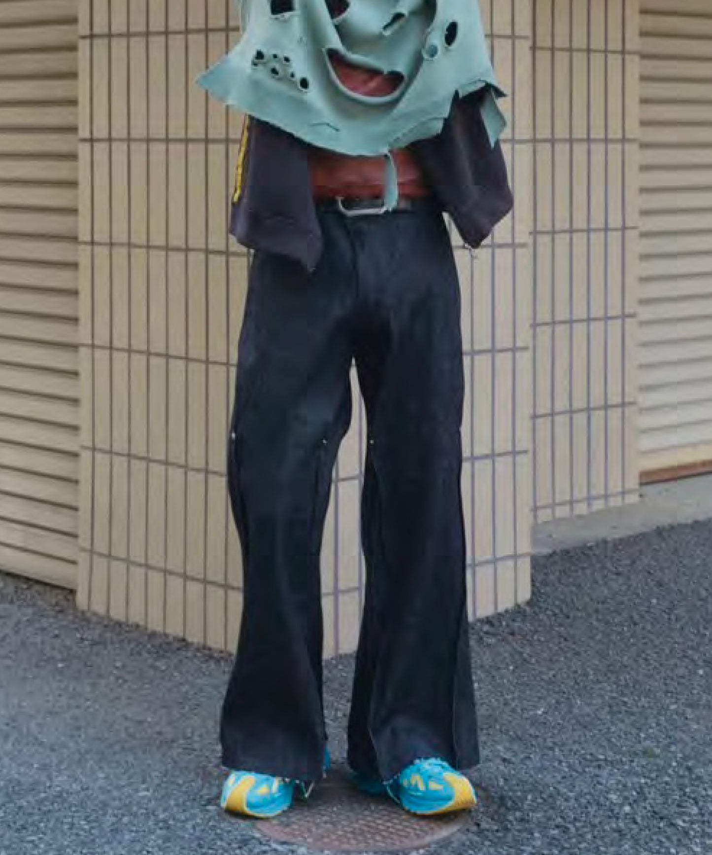 【 Marche Fleur 】Square Flare Denim Pants
