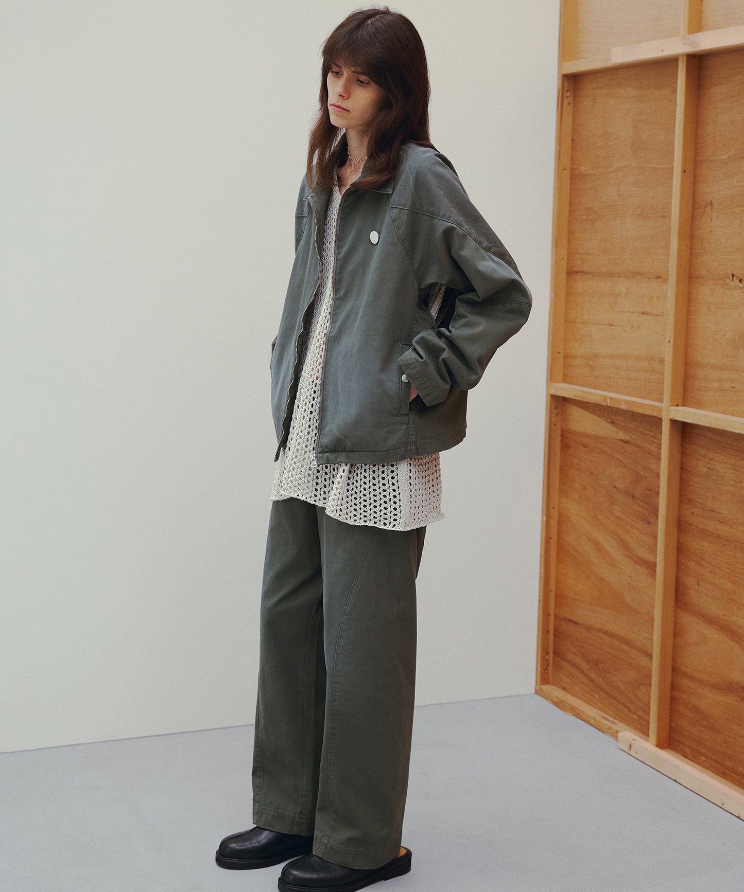 DRAPING CHINO ZIPJACKET