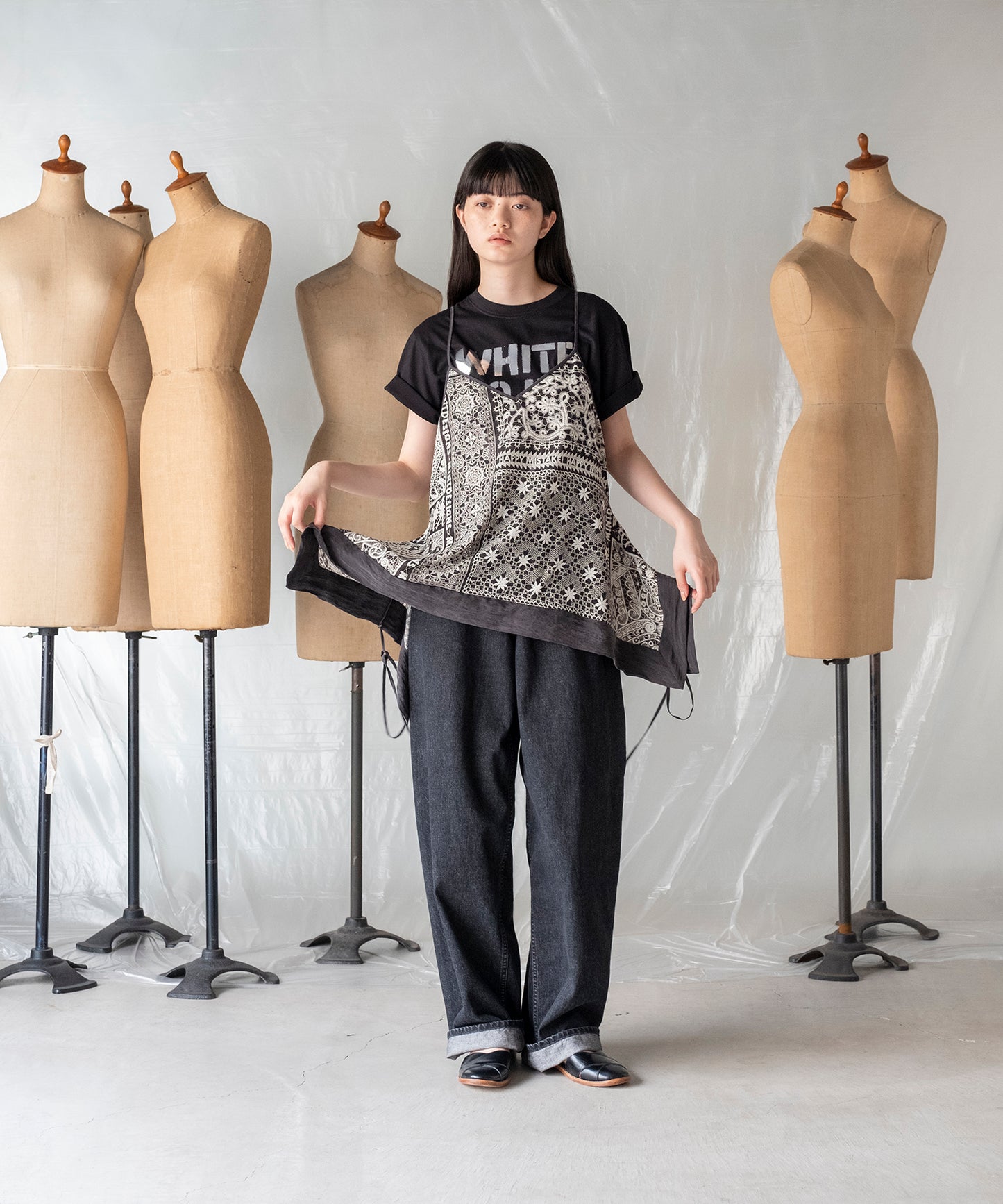 LACE COLLAGE CAMISOLE / レースコラージュキャミソール【商品納期 1月下旬】