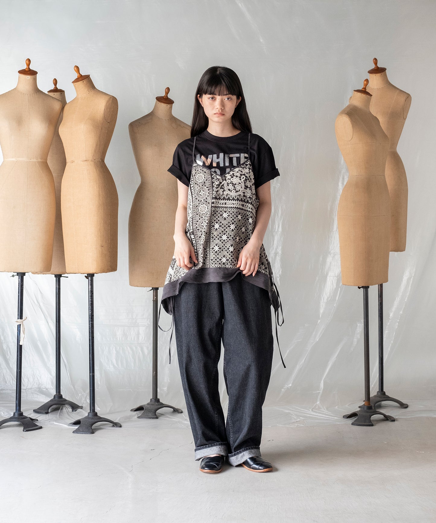 LACE COLLAGE CAMISOLE / レースコラージュキャミソール【商品納期 1月下旬】