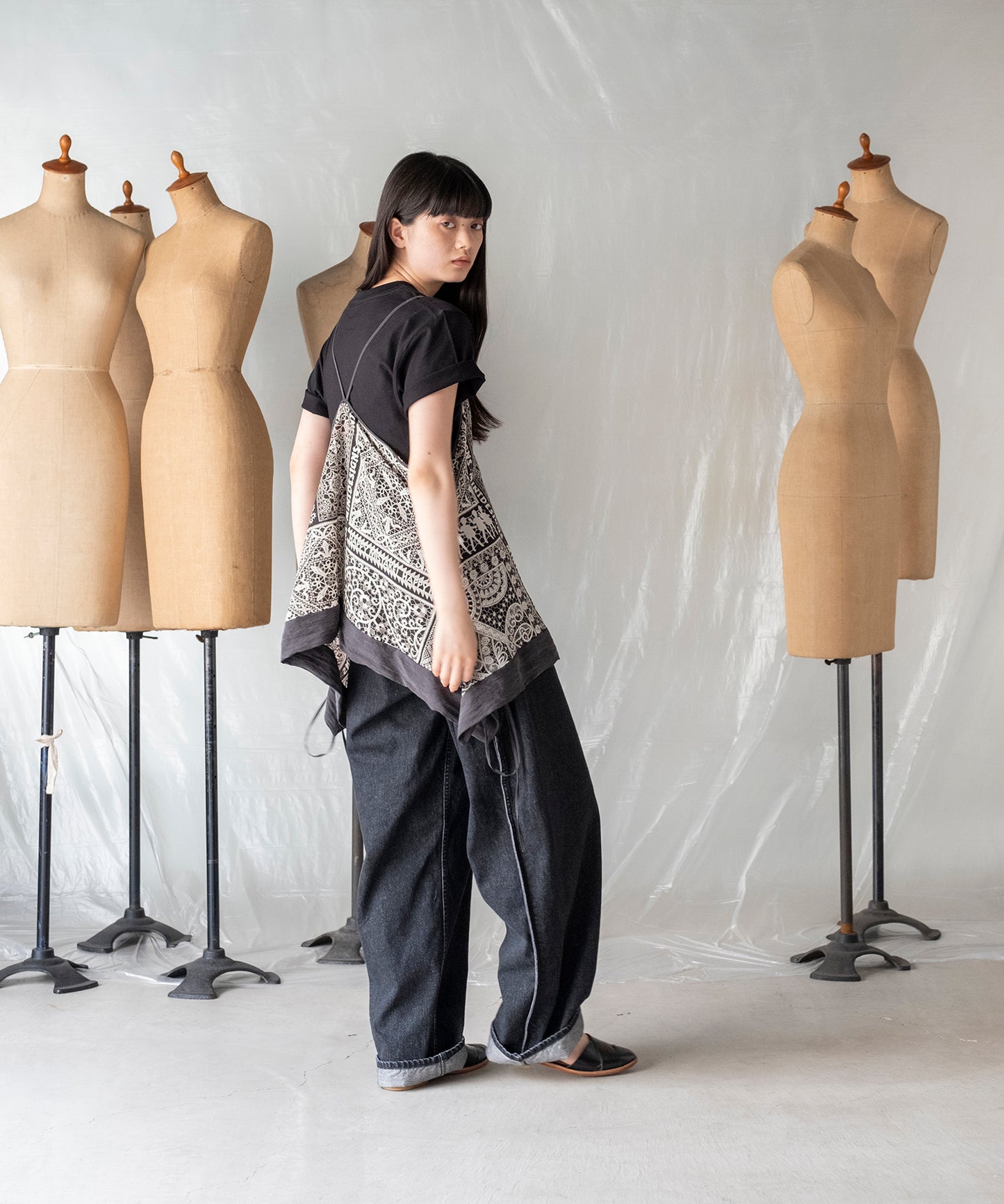 LACE COLLAGE CAMISOLE / レースコラージュキャミソール【商品納期 1月下旬】
