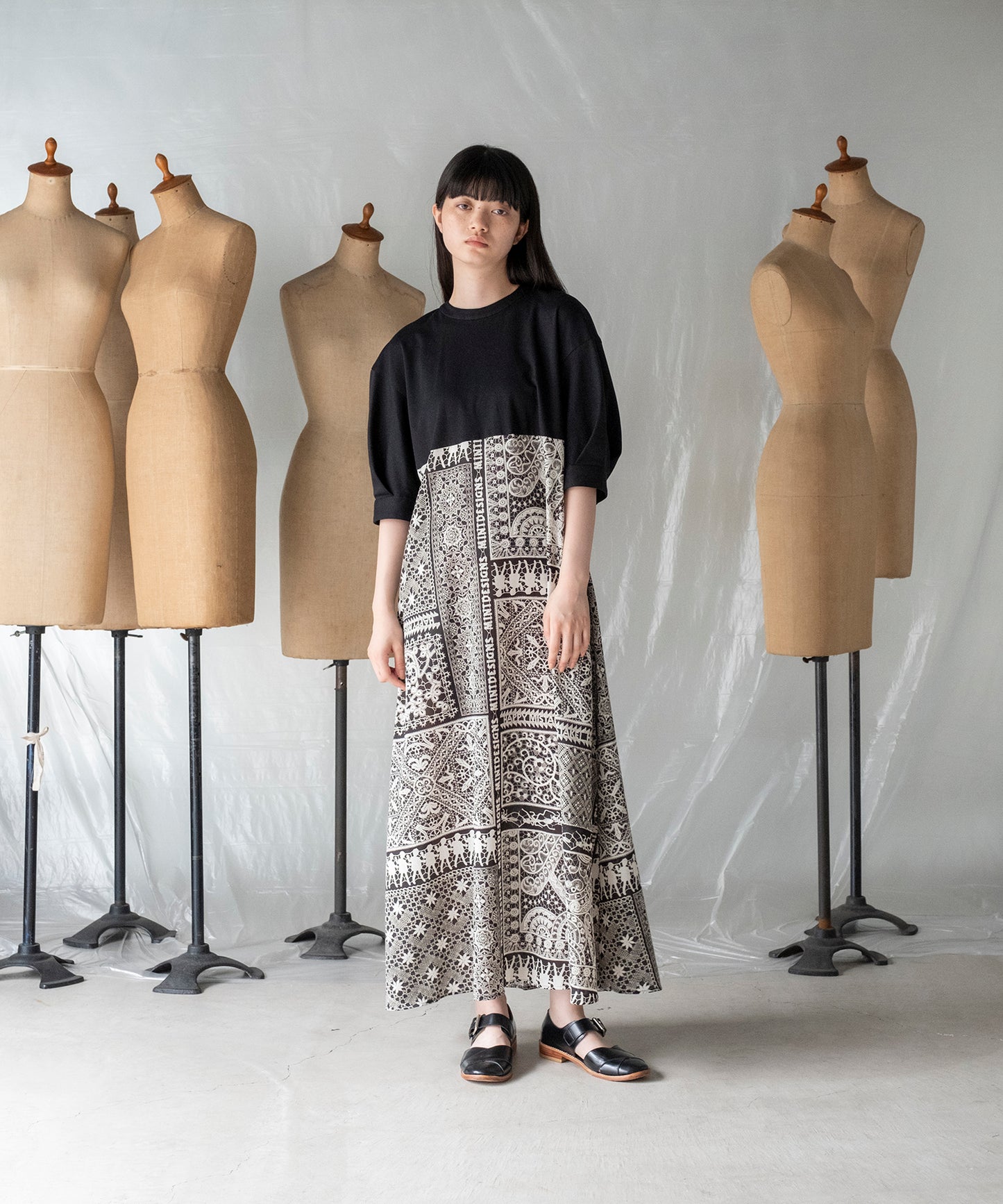 LACE COLLAGE DRESS / レースコラージュドレス【商品納期 1月下旬】