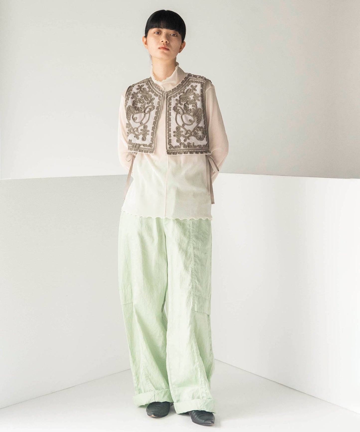 CRASH SATIN LOOSE WIDE PANTS