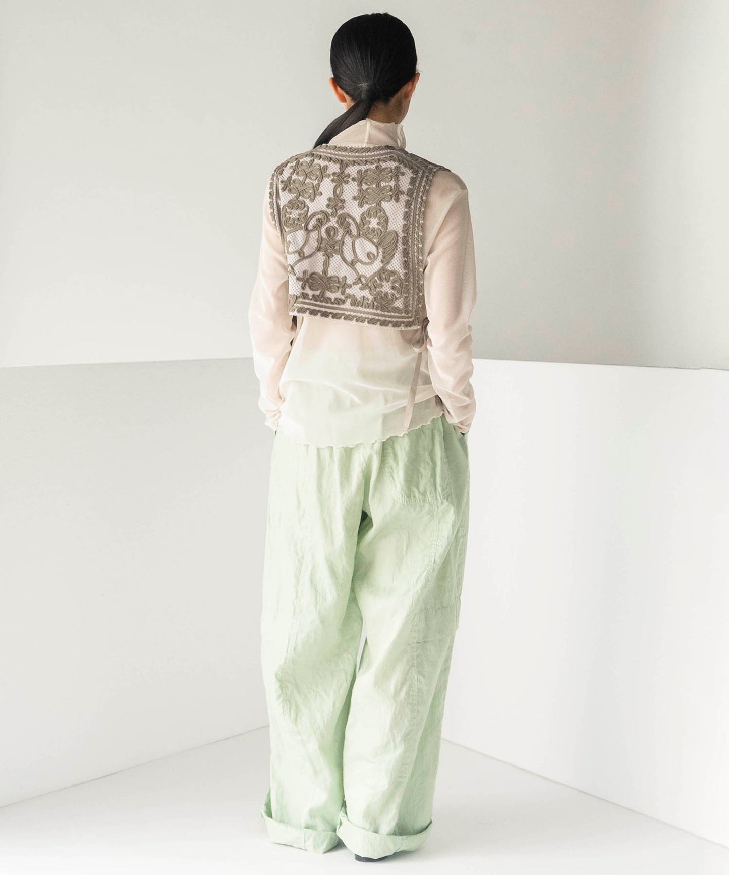 CRASH SATIN LOOSE WIDE PANTS