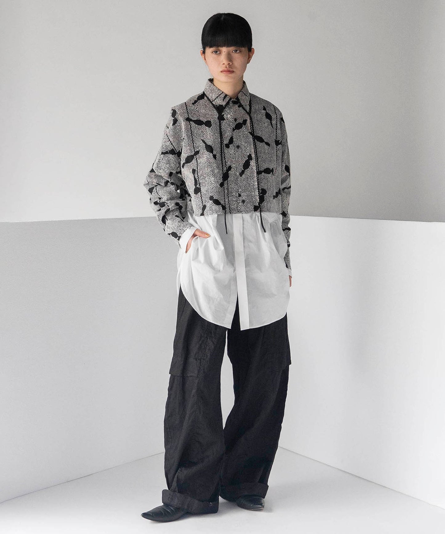 CRASH SATIN LOOSE WIDE PANTS