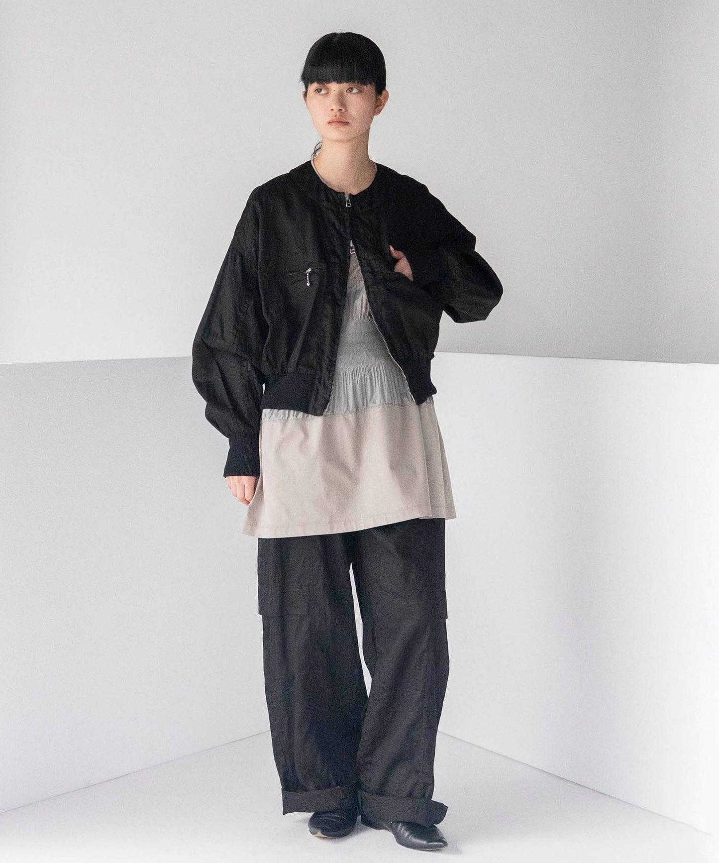CRASH SATIN LOOSE WIDE PANTS