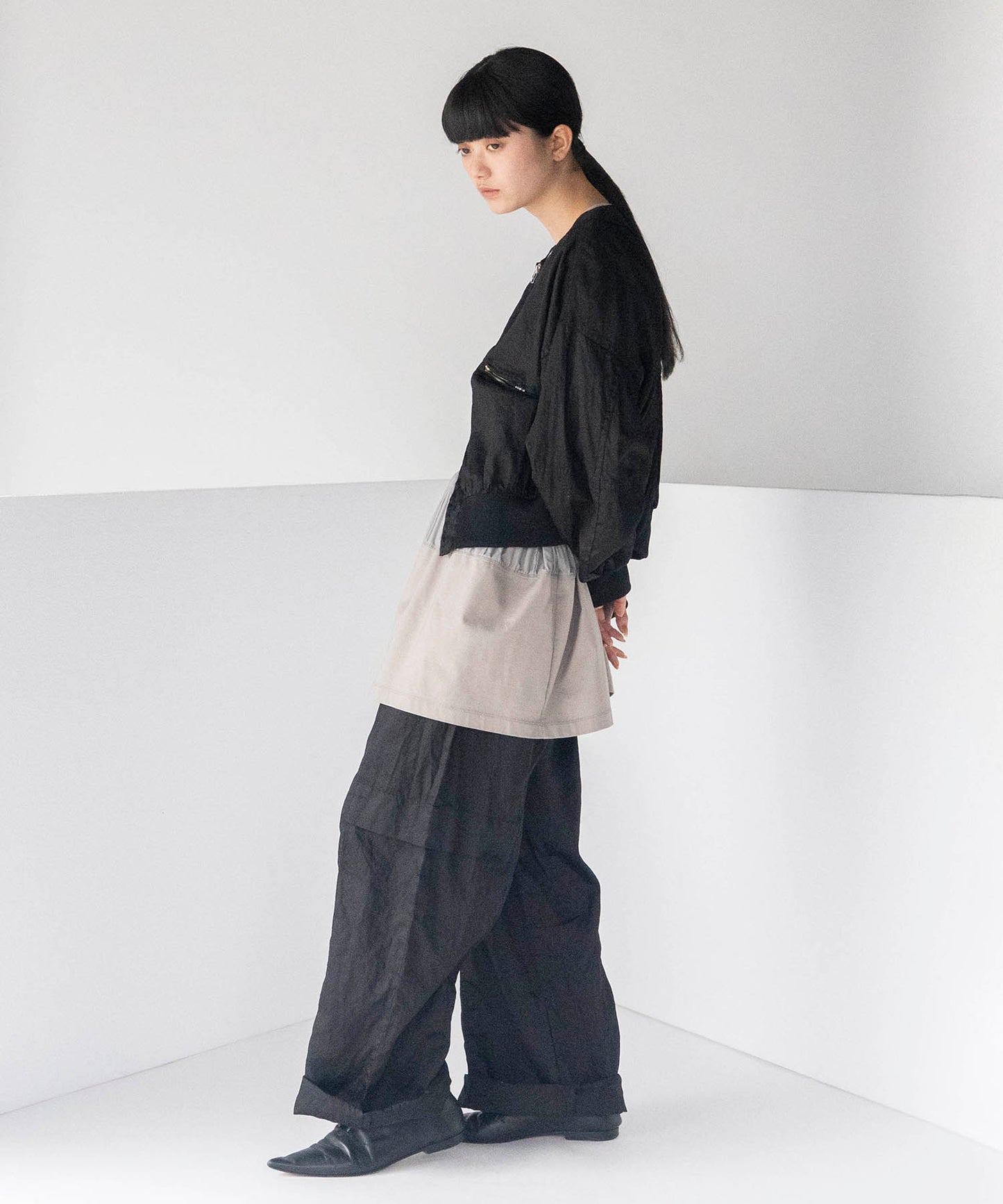 CRASH SATIN LOOSE WIDE PANTS