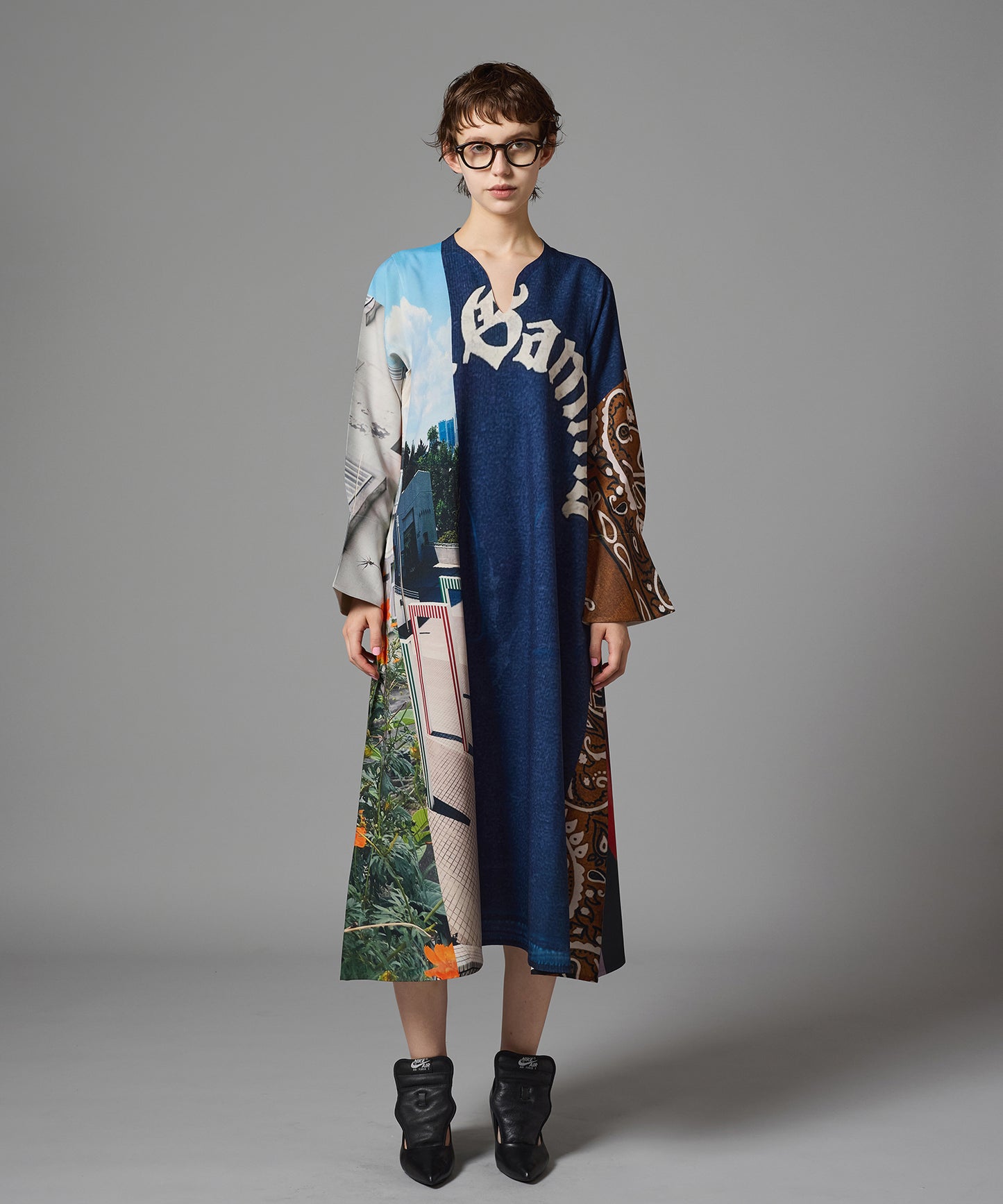 DIRECT PRINT PULLOVER ONE-PIECE