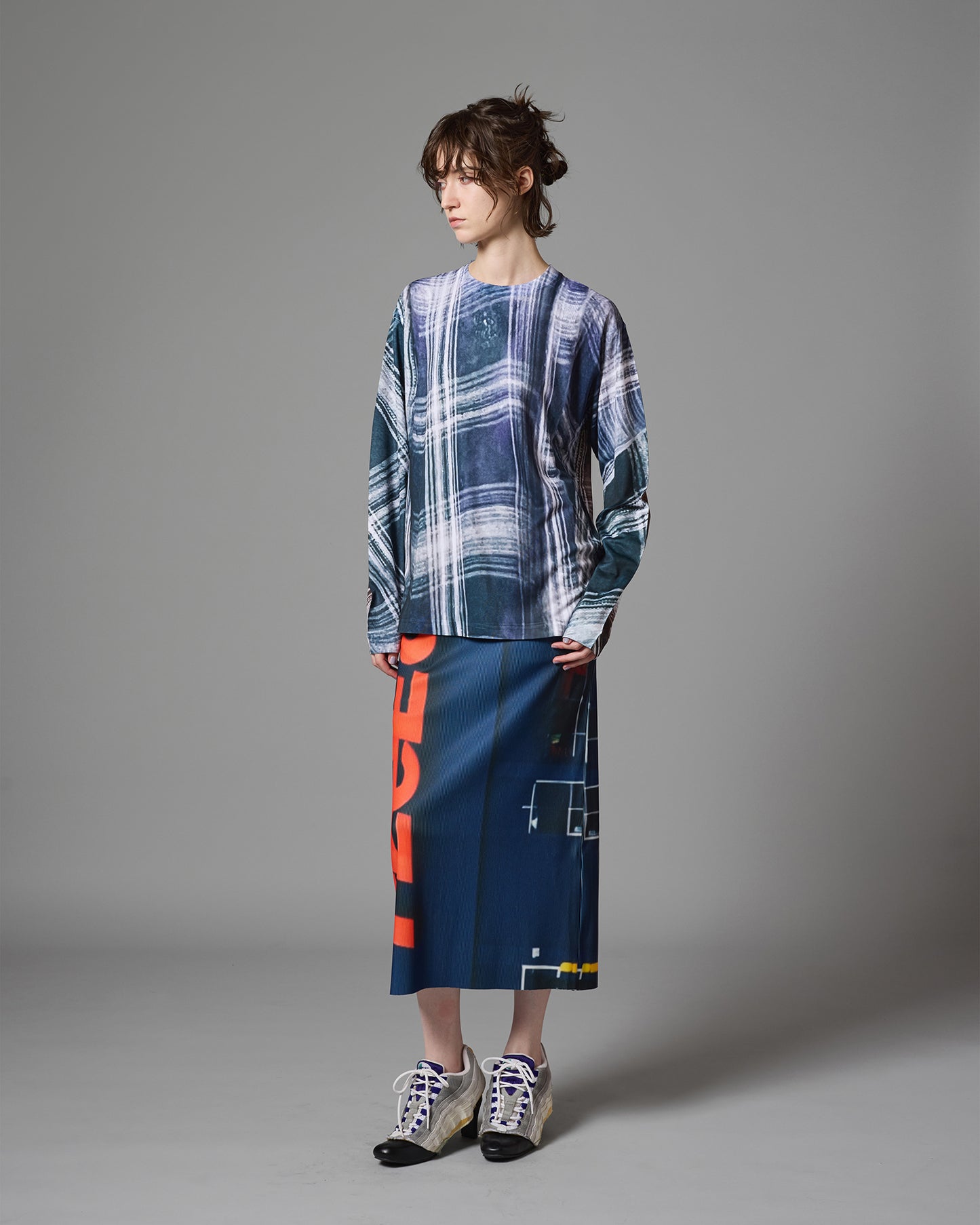 PRINT RIB SKIRT