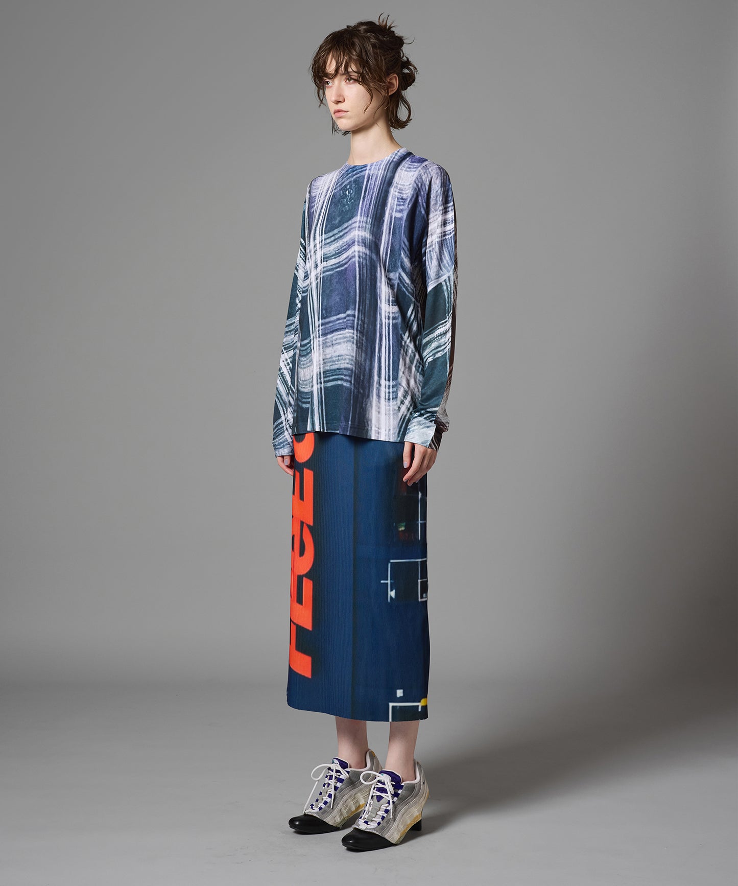 PRINT RIB SKIRT