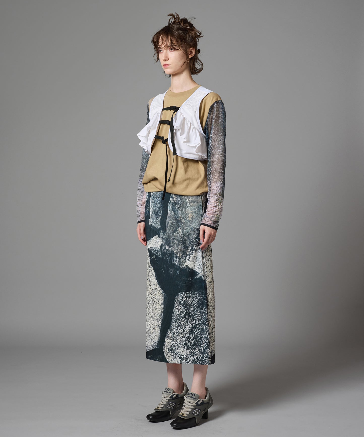 PRINT RIB SKIRT