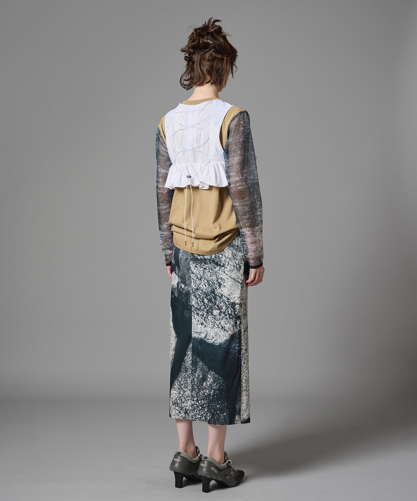 PRINT RIB SKIRT