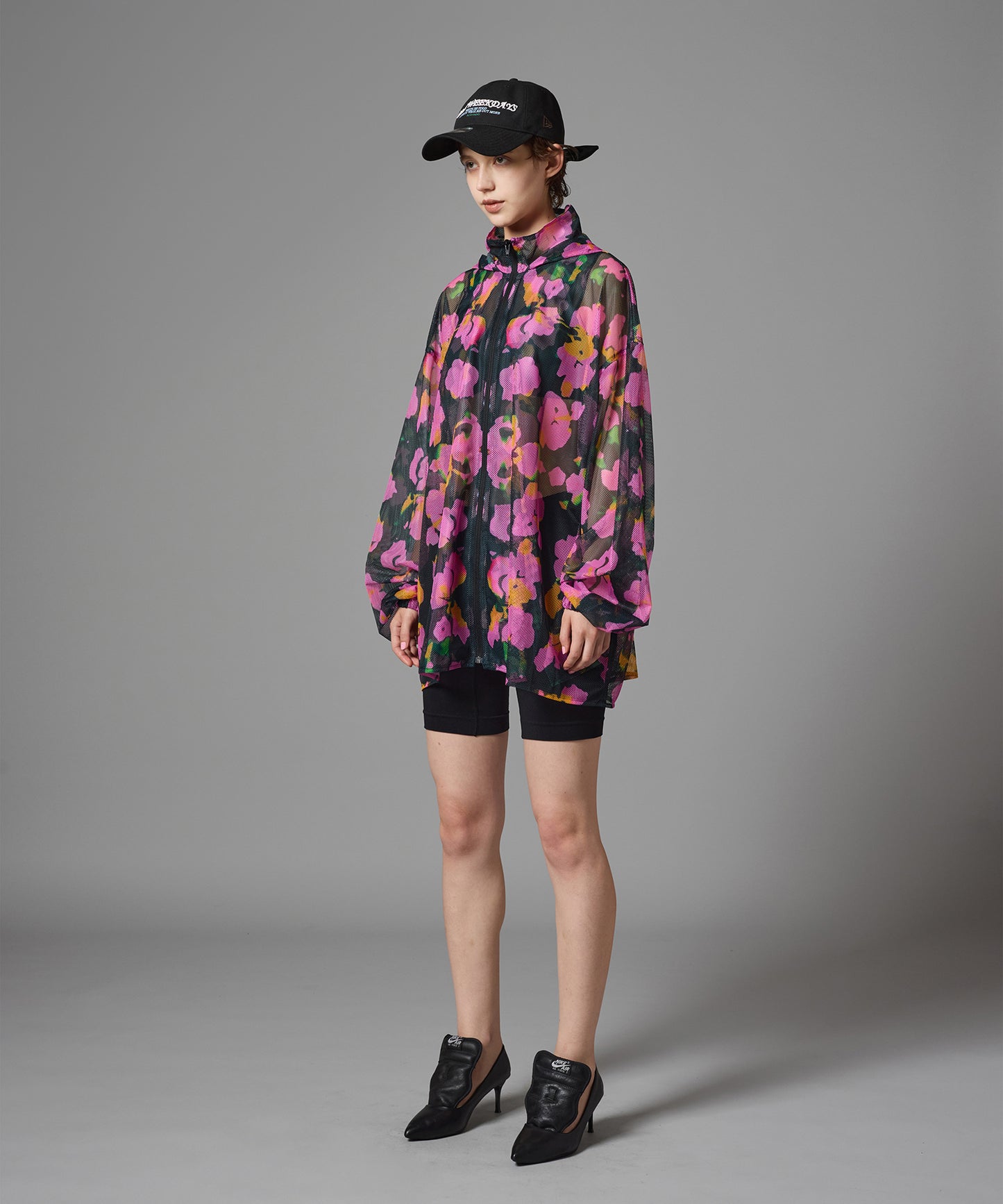 PRINT MESH ZIPUP PARKA