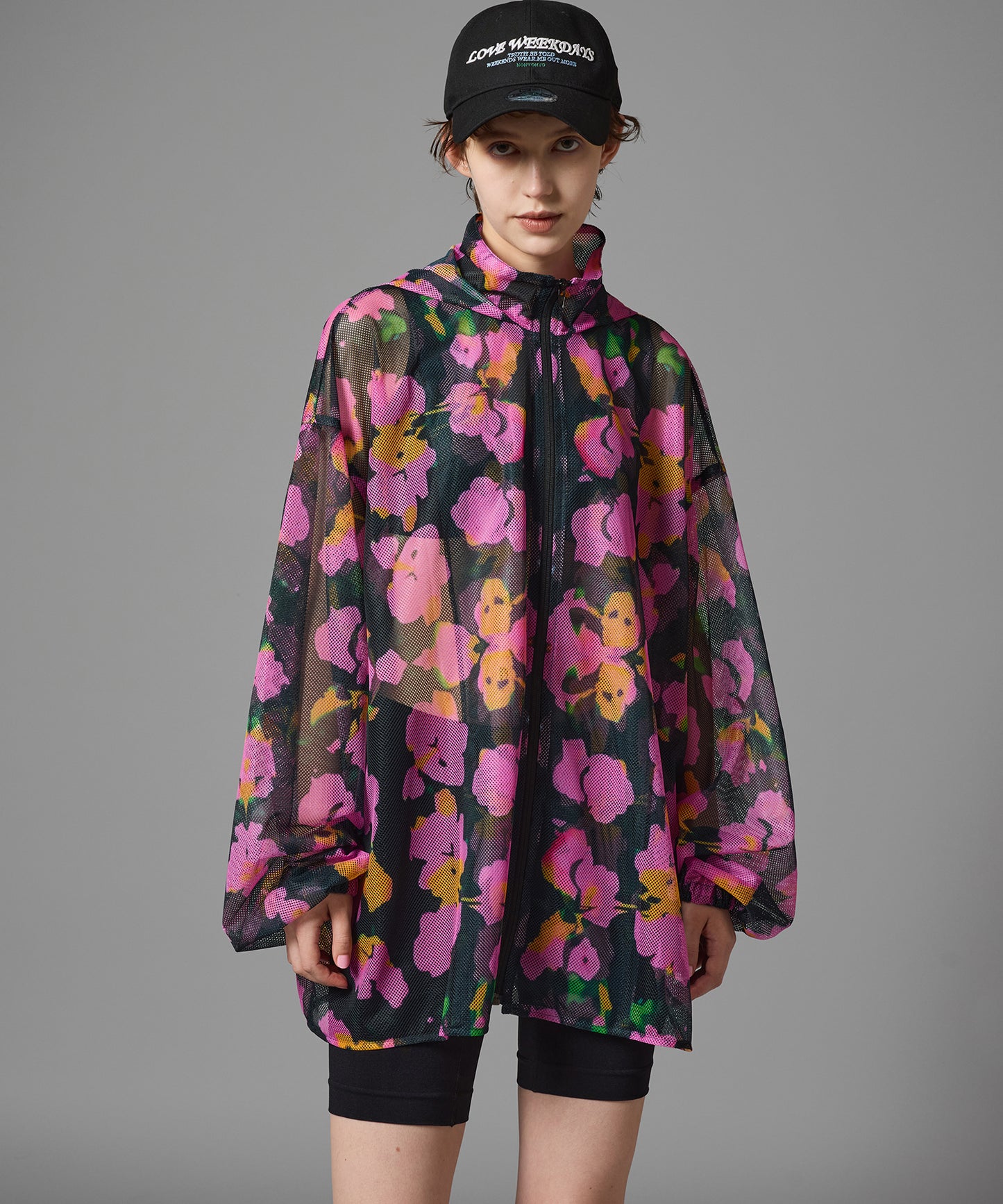 PRINT MESH ZIPUP PARKA