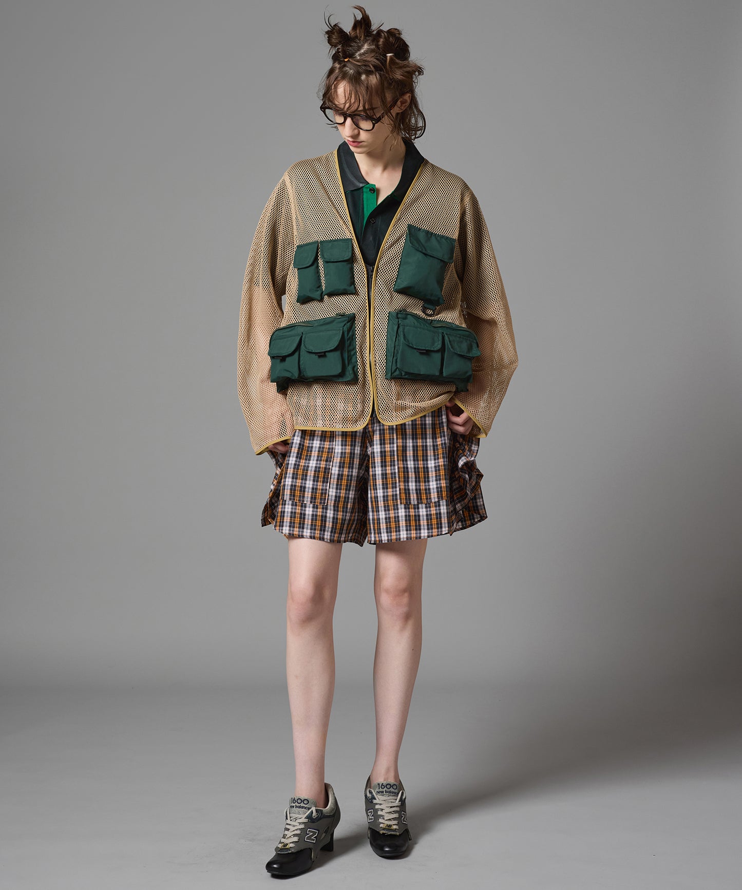CHECK FRILL TRUCK SHORTS