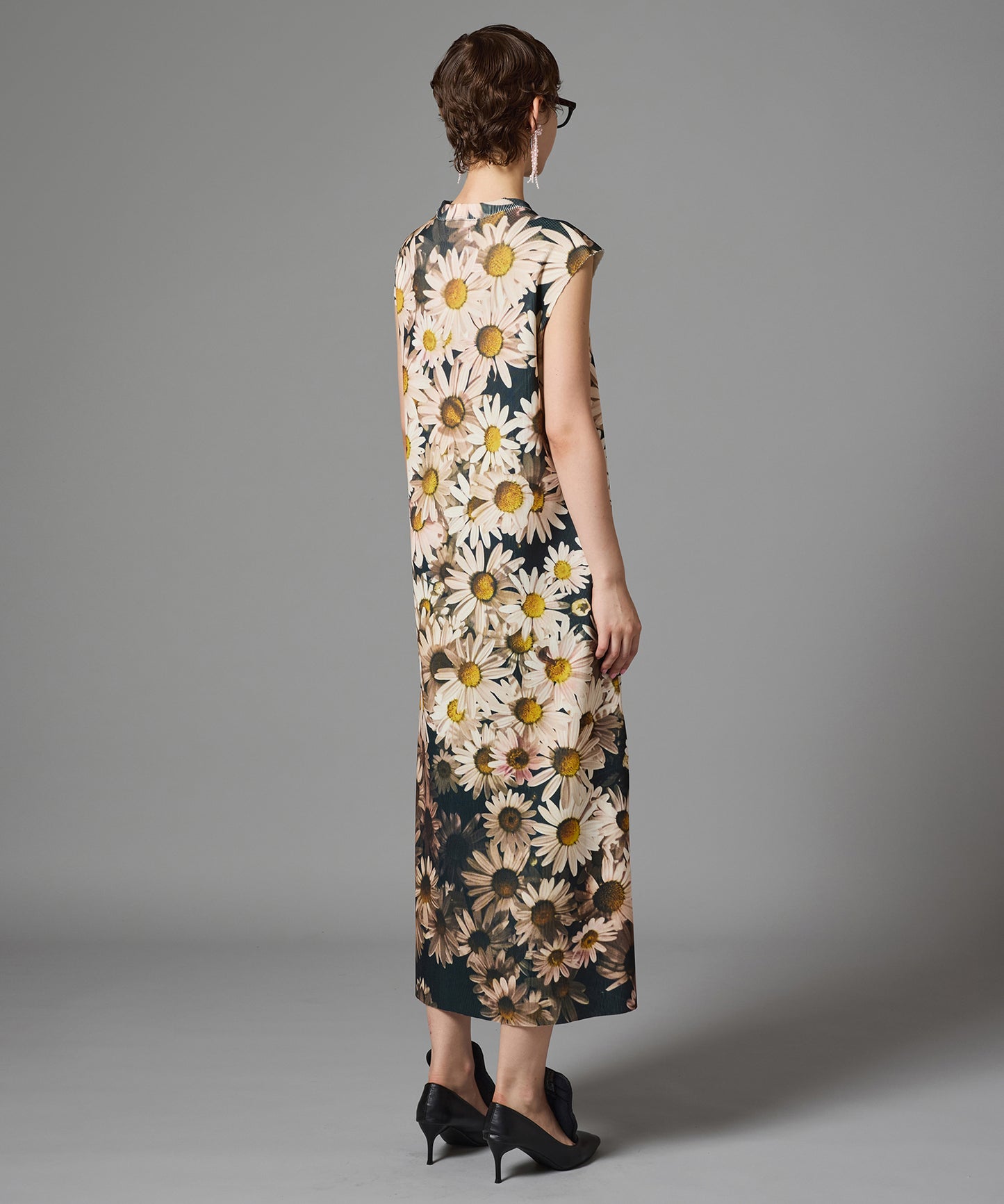 PRINT RIB NO SLEEVE ONE-PIECE