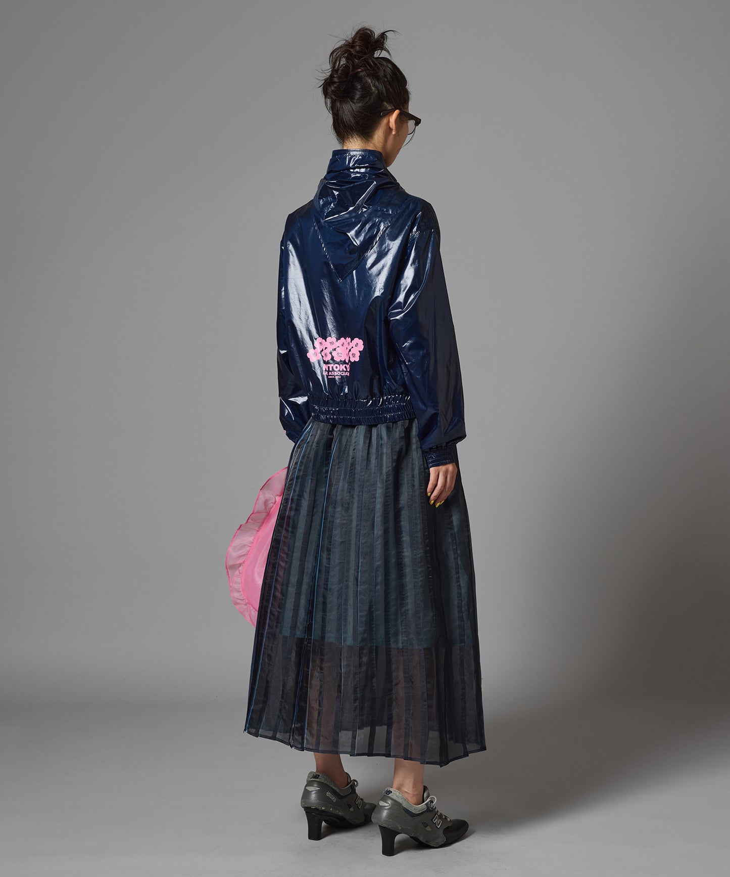 DIRECT PRINT SHEER PLEATS SKIRT