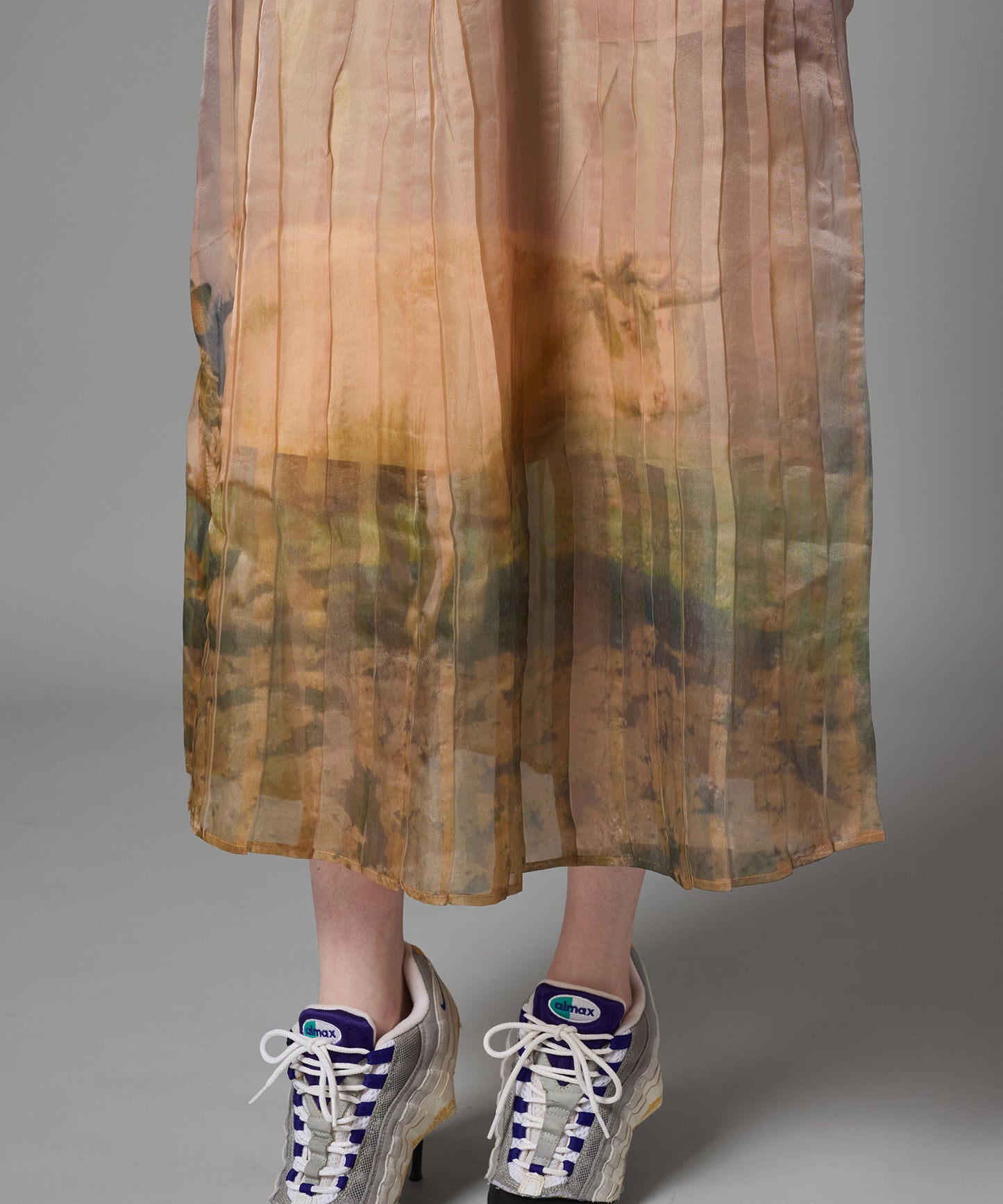 DIRECT PRINT SHEER PLEATS SKIRT