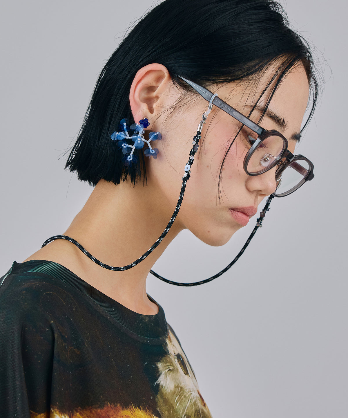 SEQUIN FLOWER BRANCH EARRINGS