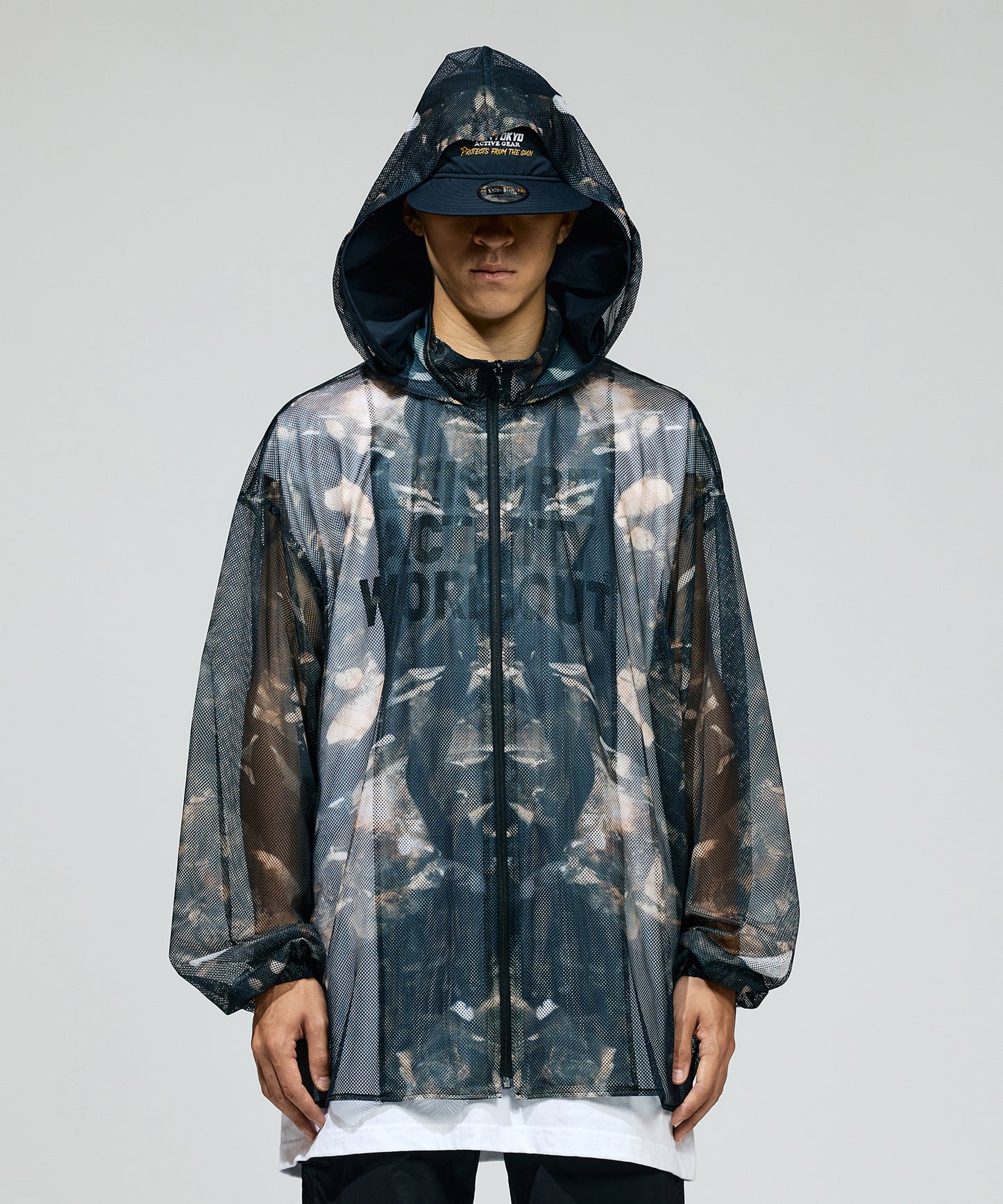 PRINT MESH ZIPUP PARKA
