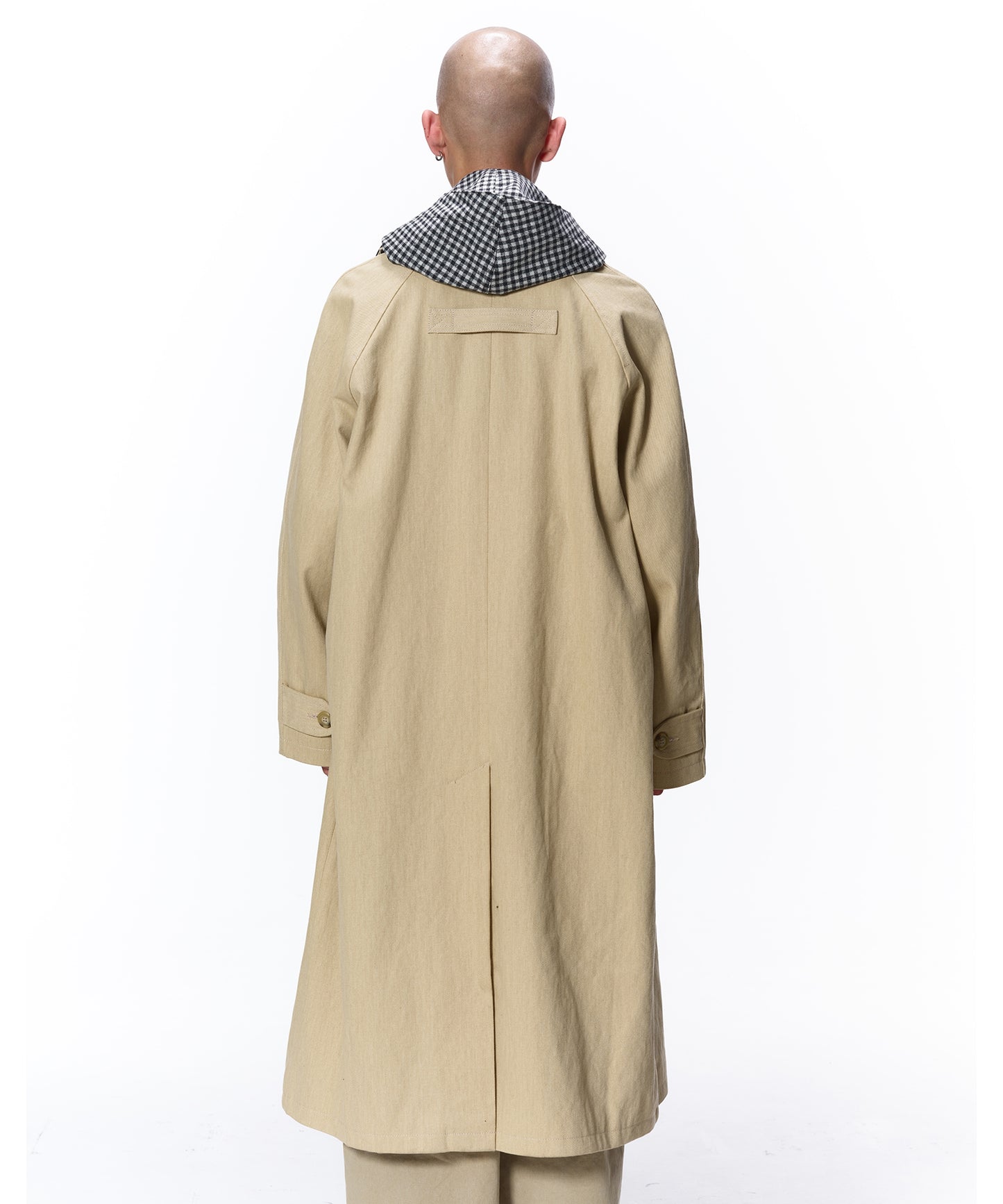 LEATHER COLLAR FADE OVER COAT