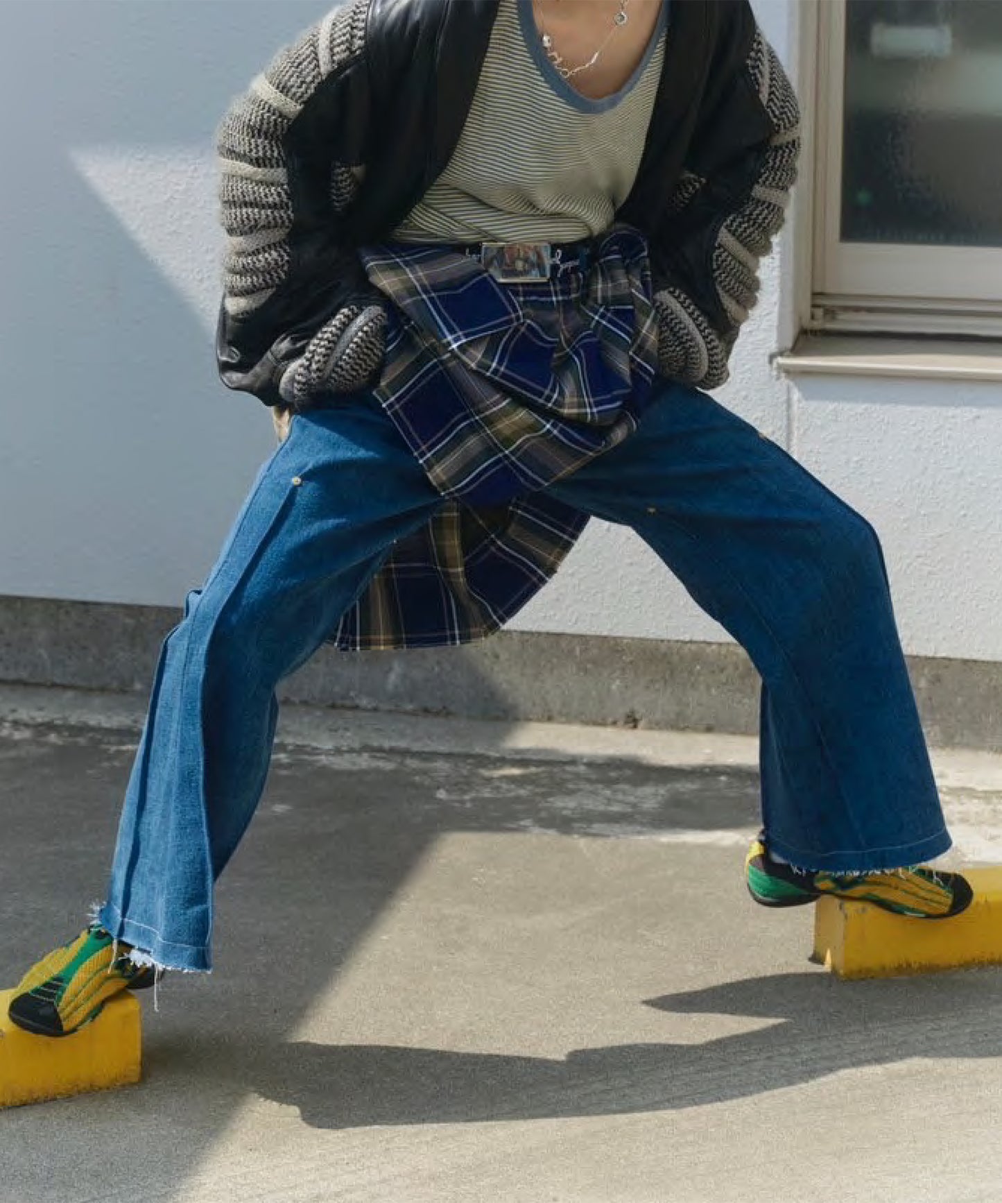 【 Marche Fleur 】Square Flare Denim Pants