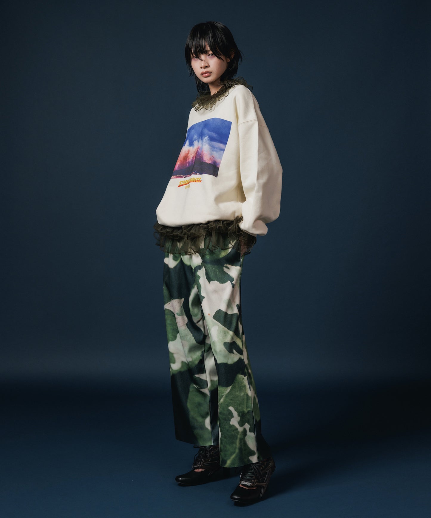 PRINT PULLOVER SWEAT(WAVE)【納期10月下旬】