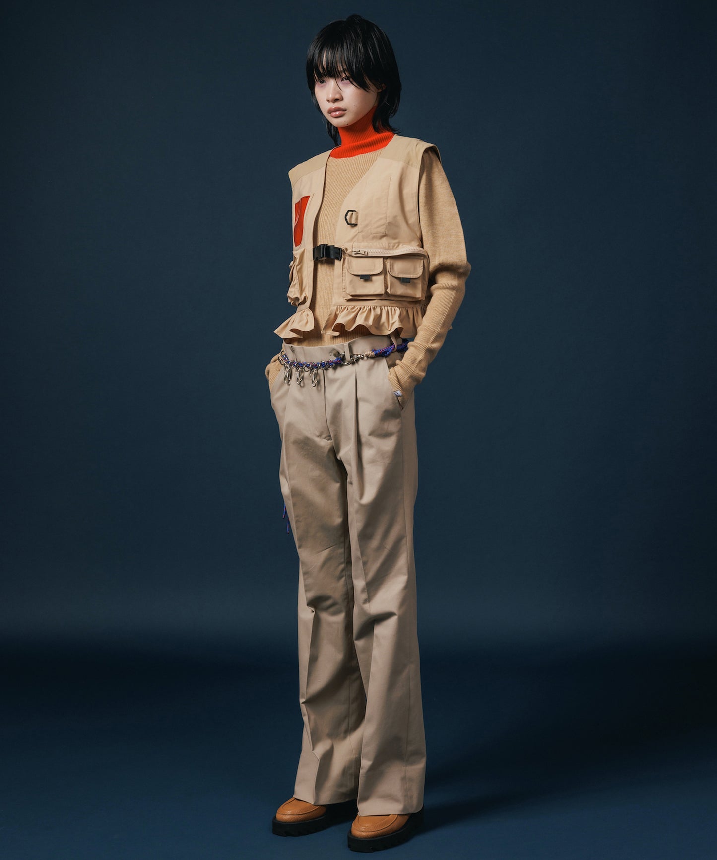 MULTIPOCKET FRILLVEST 【納期8月下旬】