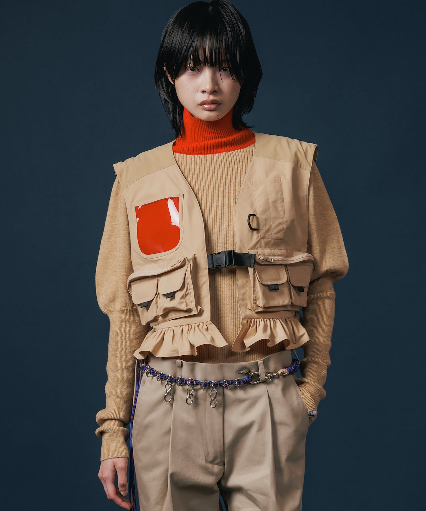 MULTIPOCKET FRILLVEST 【納期8月下旬】