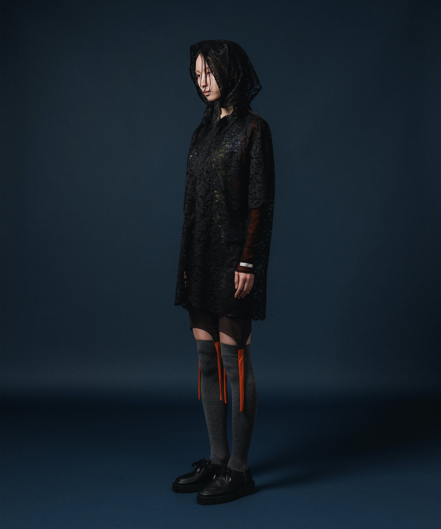LACE HALF SLEEVE SHIRT & LACE SCARF 【納期8月下旬】