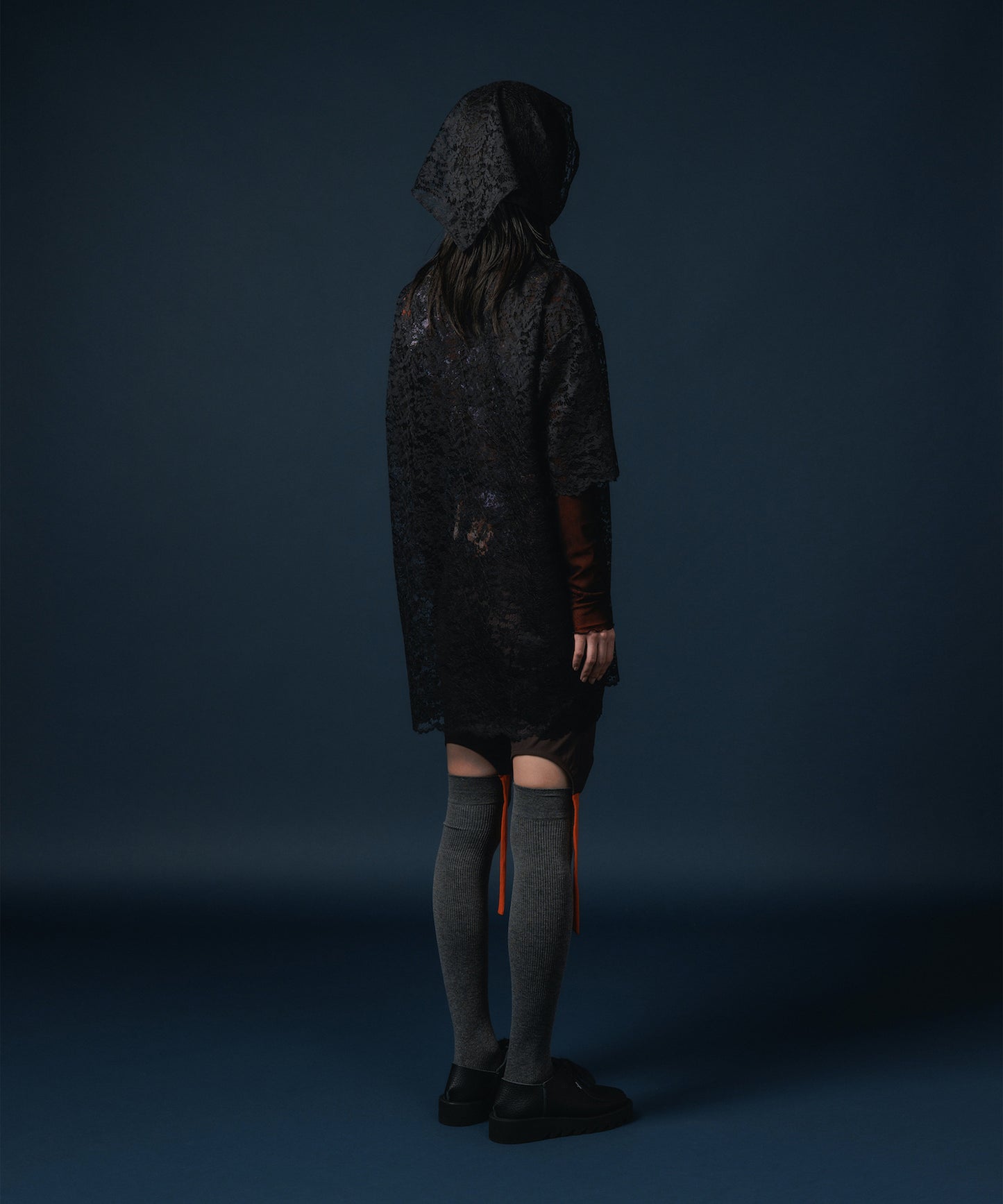 LACE HALF SLEEVE SHIRT & LACE SCARF 【納期8月下旬】