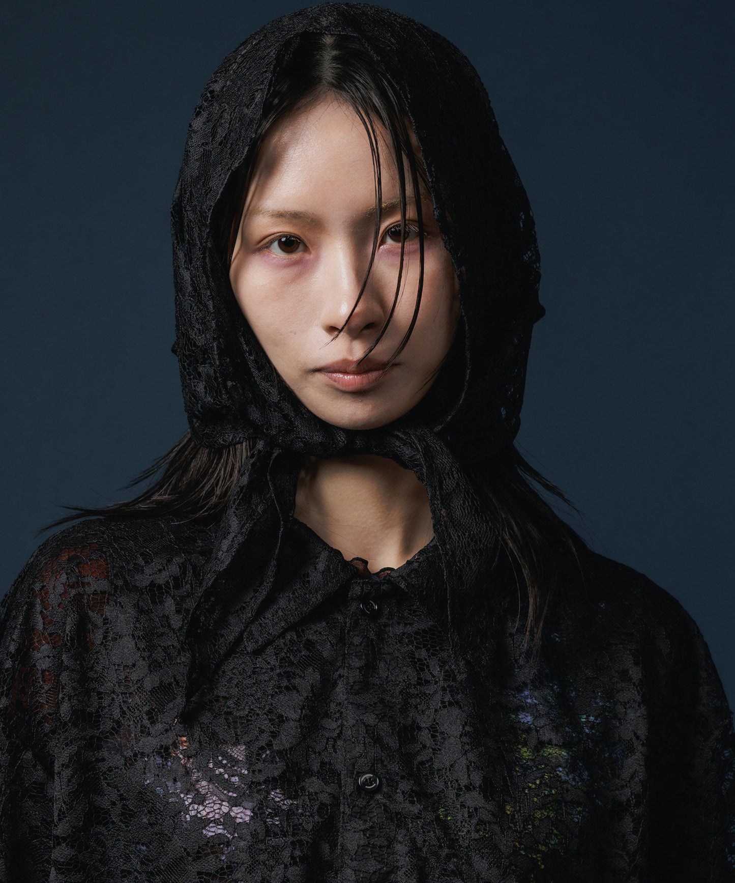 LACE HALF SLEEVE SHIRT & LACE SCARF 【納期8月下旬】