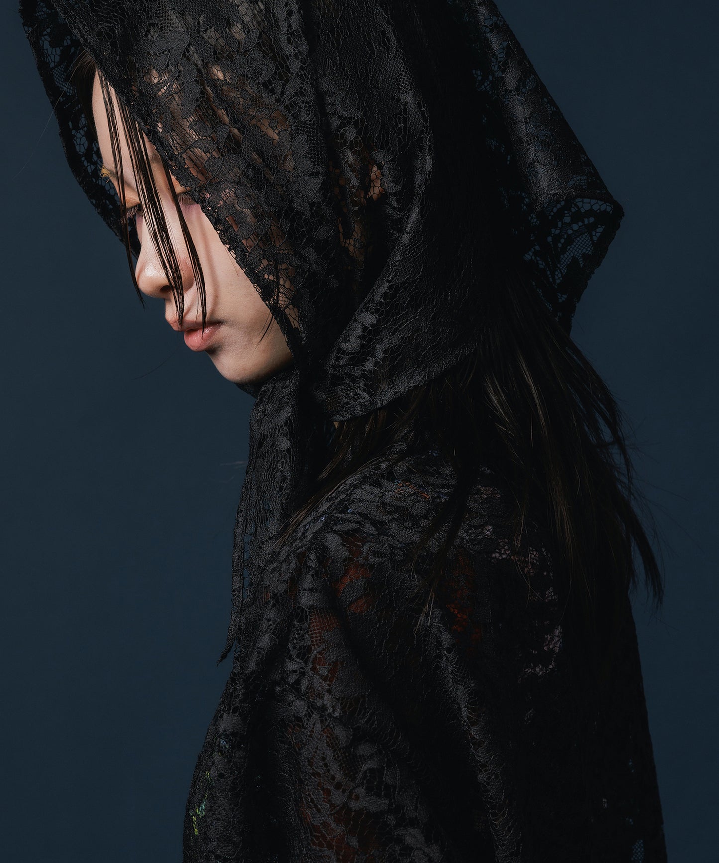 LACE HALF SLEEVE SHIRT & LACE SCARF 【納期8月下旬】