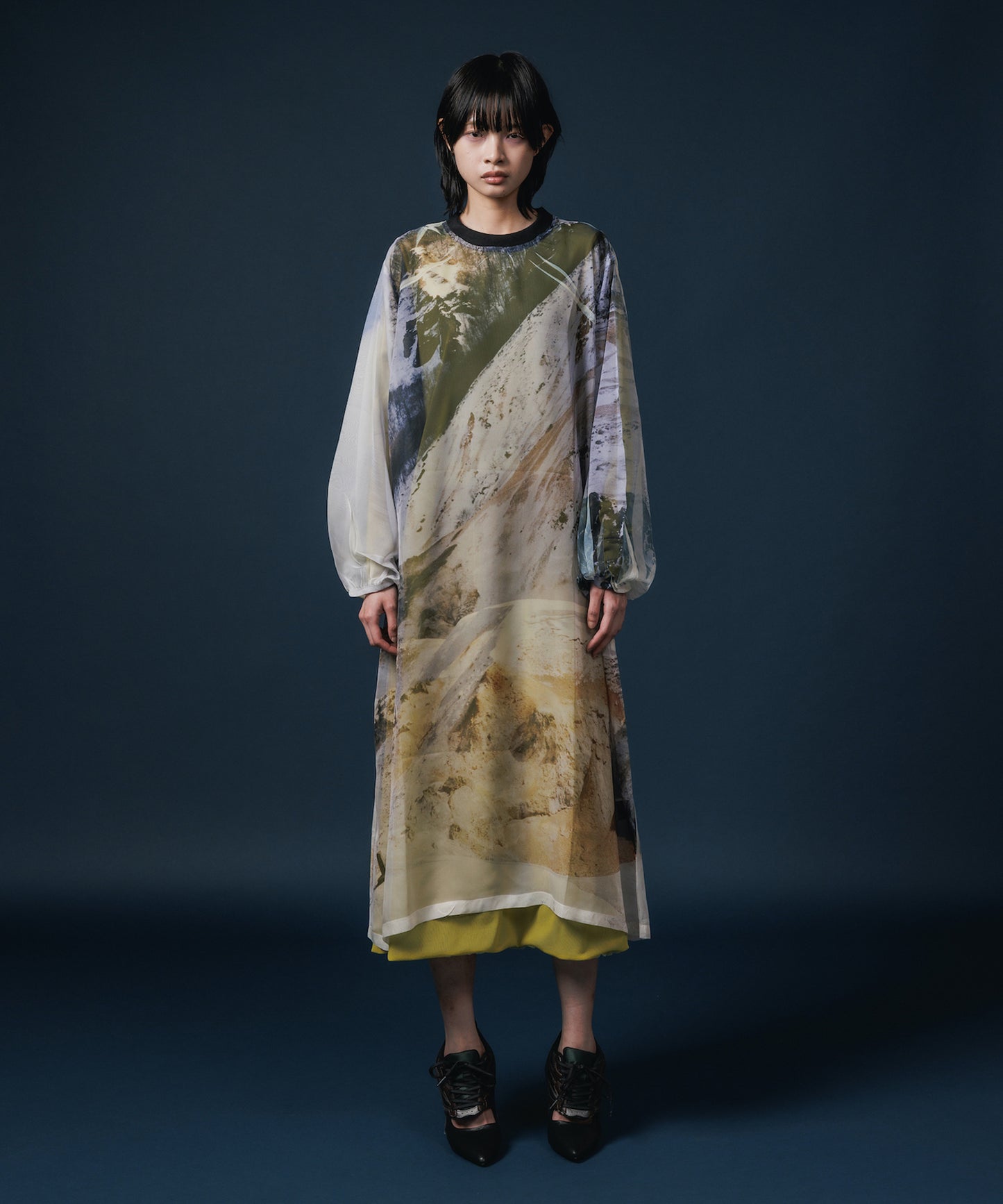 DIRECT PRINT SHEER ONE-PIECE 【納期8月下旬】